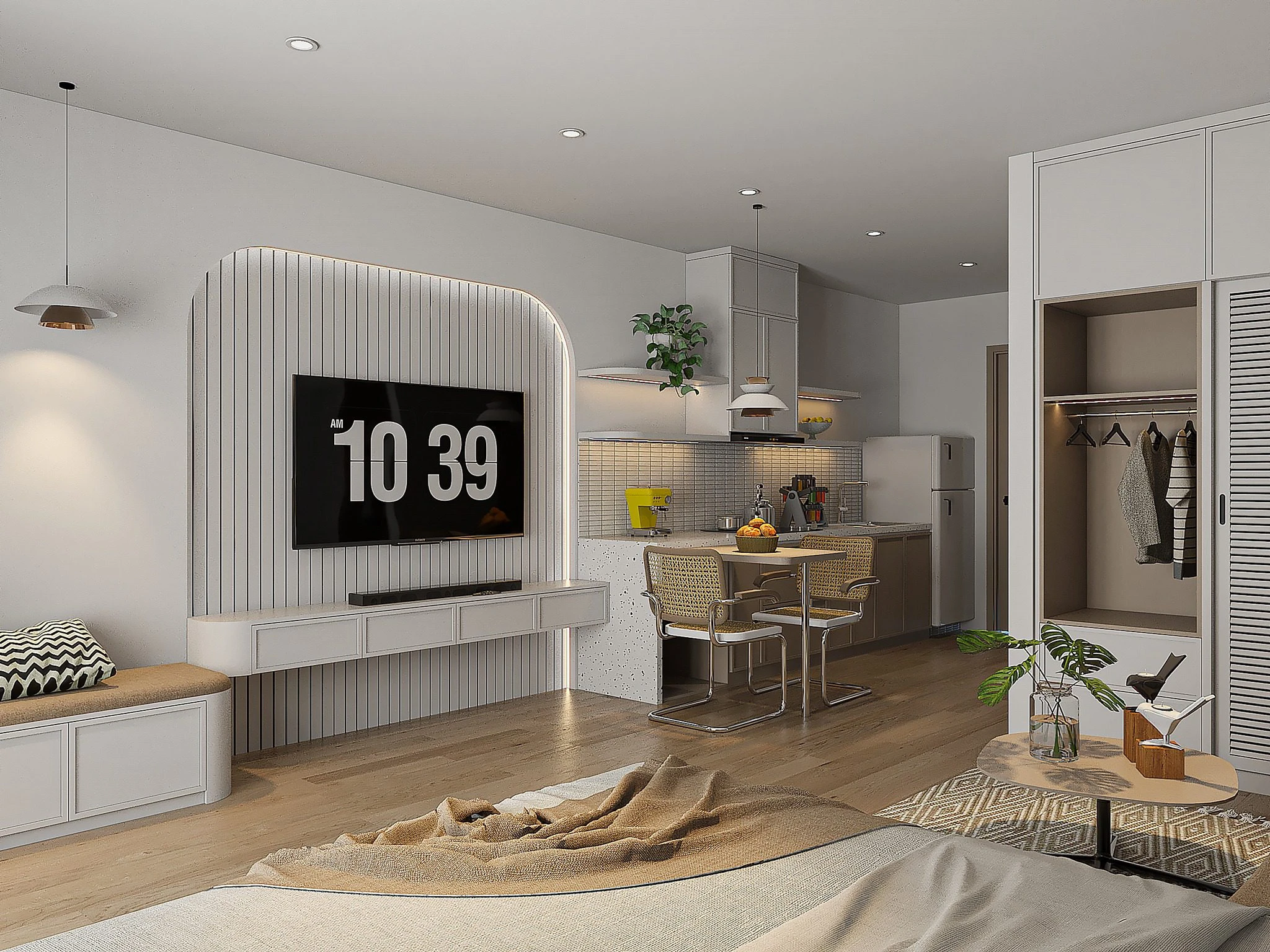 Modern Vray Bedroom Sketchup Scene Free Download ID 101000748 (Hung Lq)