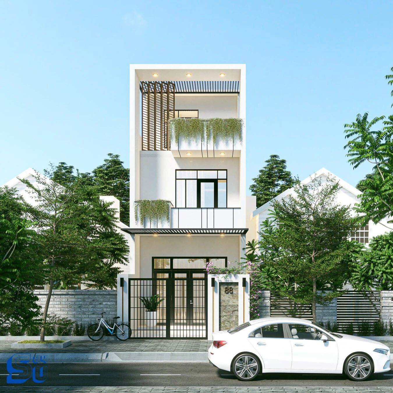 Modern Vray Exterior Free Sketchup Models Download ID 101000366 (Tran Nam)