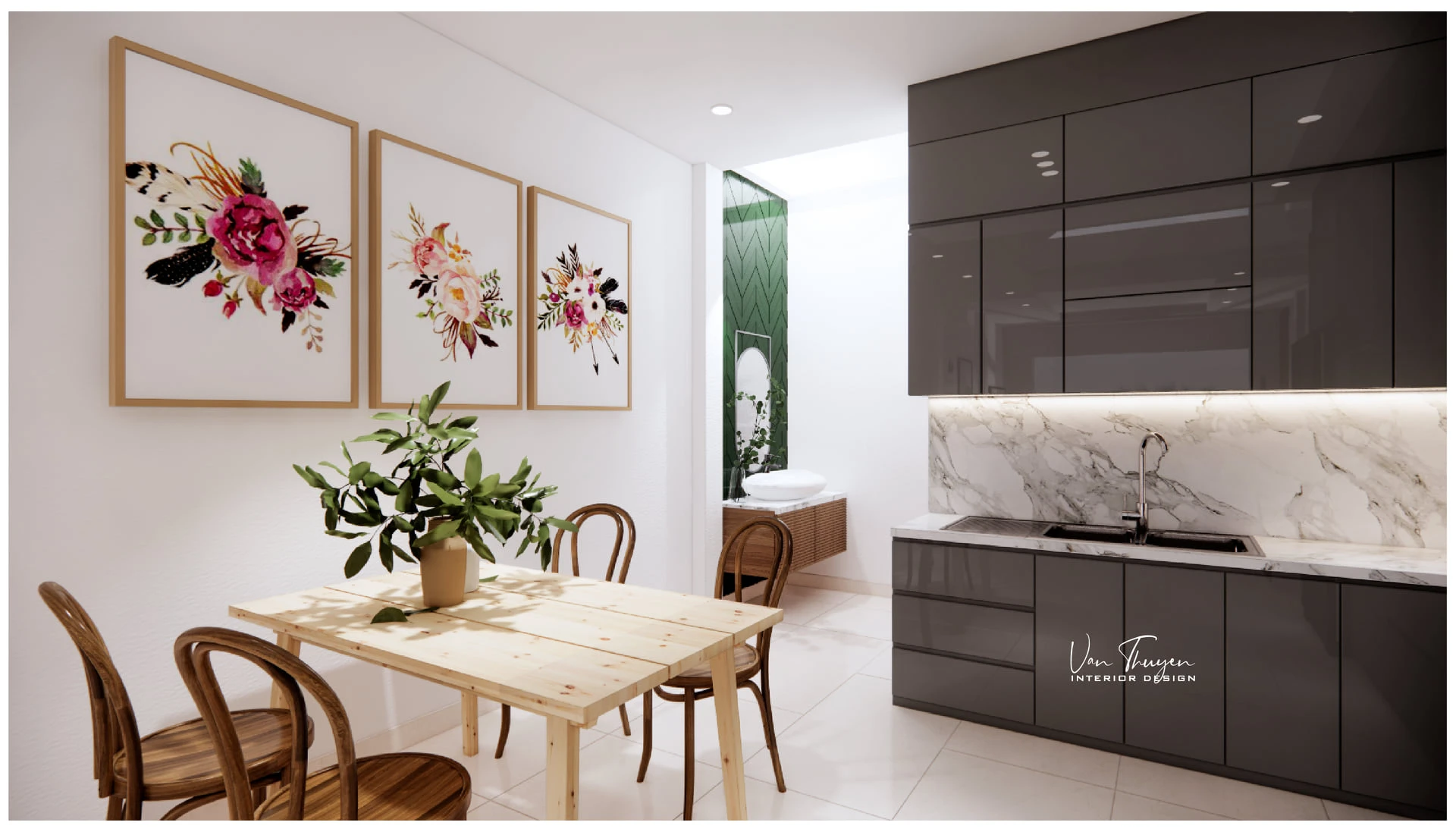 Modern Vray Living Room And Dining Room Free Sketchup Models Download ID 218000050 (Le Nguyen Van Thuyen)