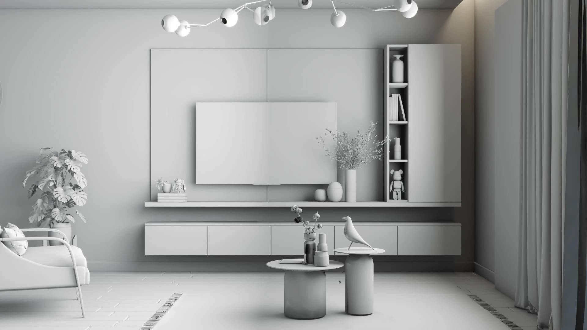 Modern Vray Living Room And Dining Room Free Sketchup Models Download ID 218000080 (KT Nha Dep)