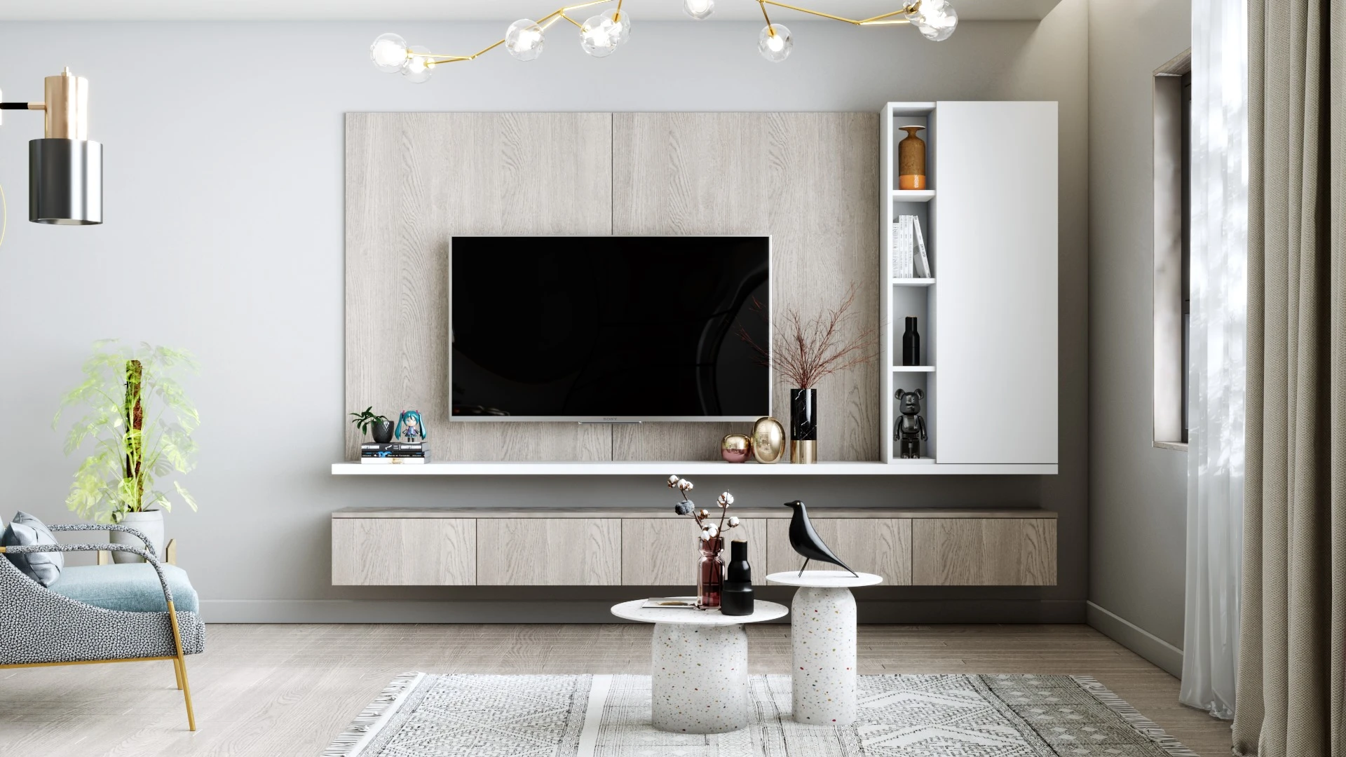 Modern Vray Living Room And Dining Room Free Sketchup Models Download ID 218000080 (KT Nha Dep)