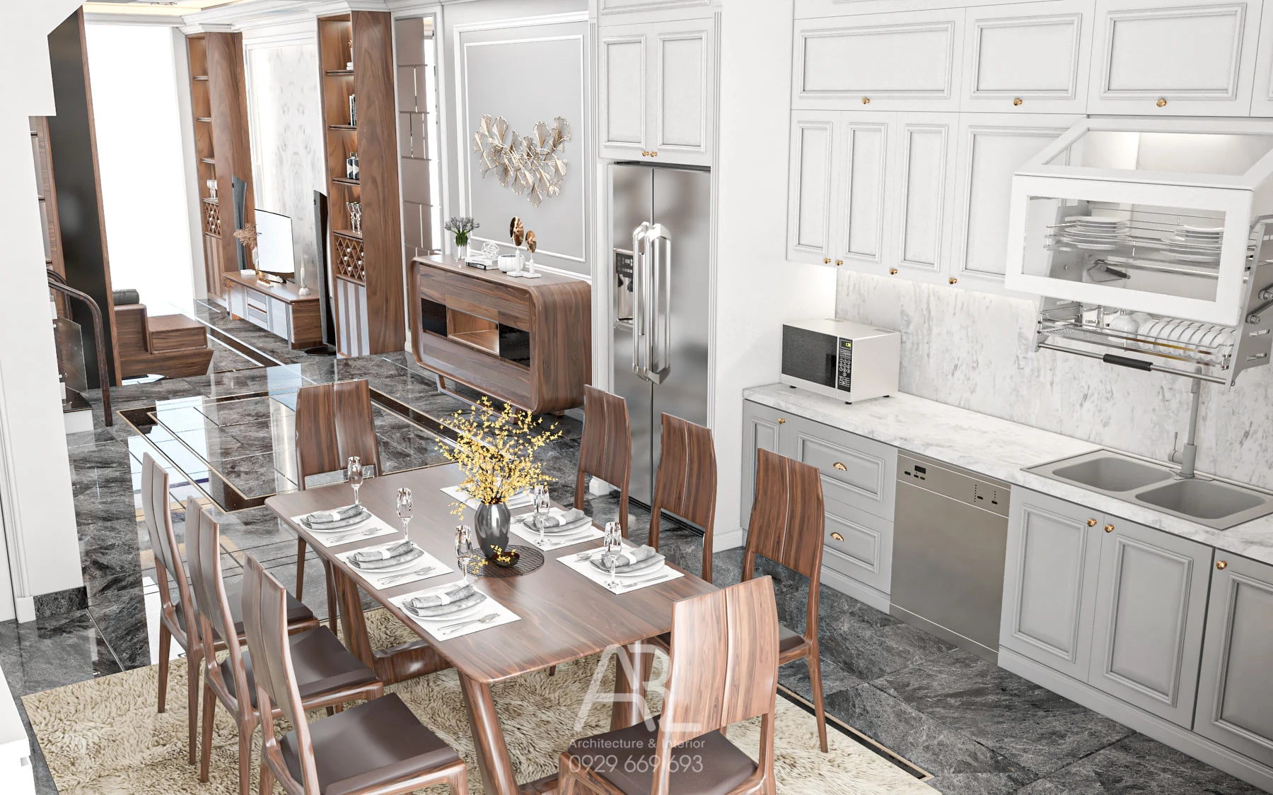 Modern Vray Living Room And Dining Room Sketchup 3D Models Free Download ID 218000068 (Dang Quang Bach)