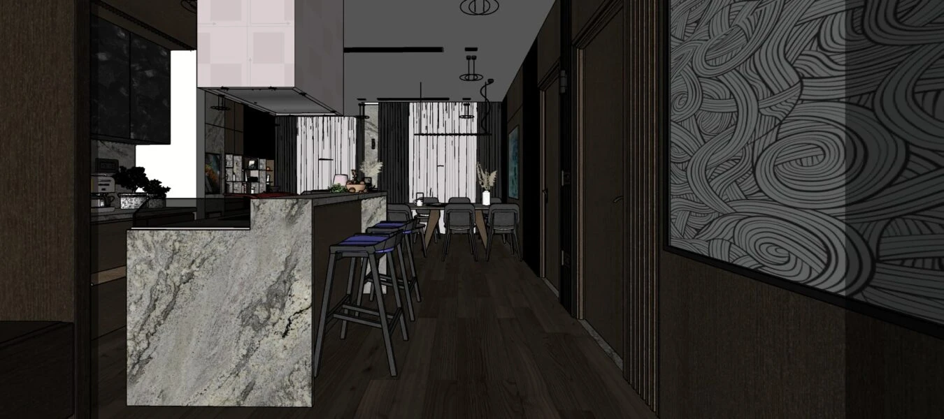 Modern Vray Living Room And Dining Room Sketchup Scene Download Free ID 218000104 (Gia Khanh)