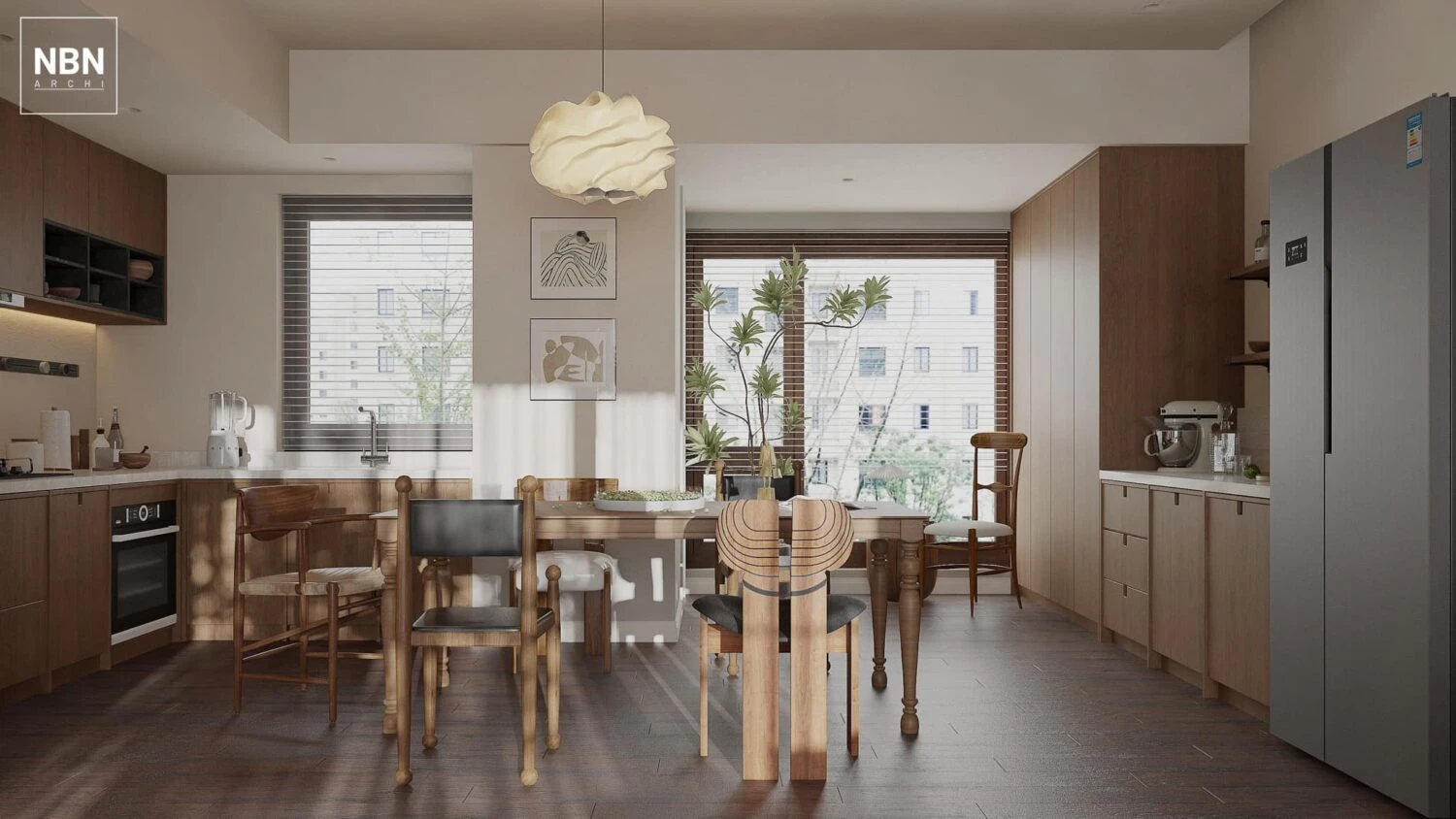 SketchUp Free Modern Vray Living Room - Dining Room Download SketchUp Models Free ID 218000166 (Do Huy)