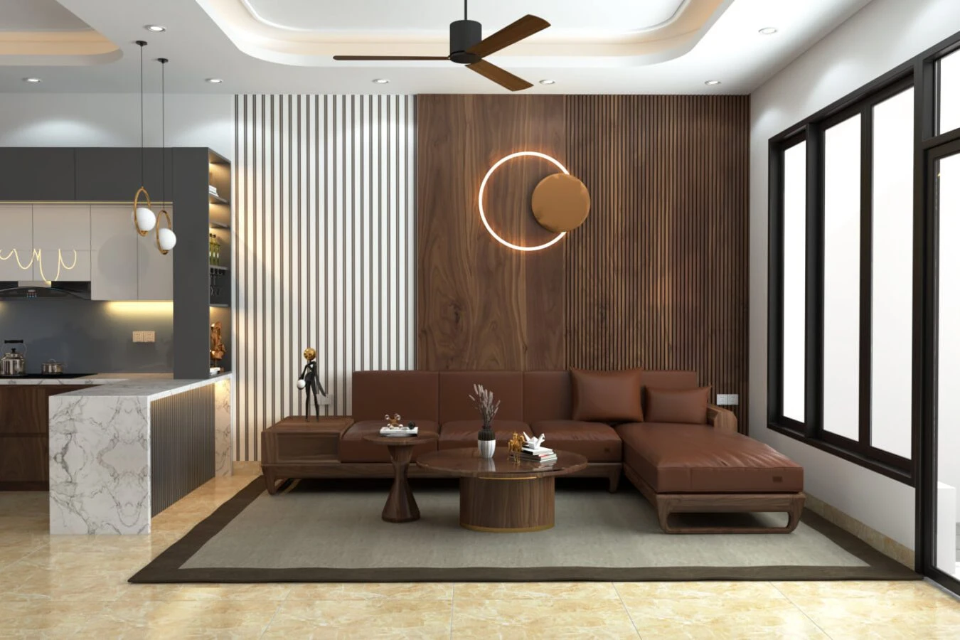 Modern Vray Living Room - Dining Room Free SketchUp Models Download ID 218000118 (Dung Nguyen)