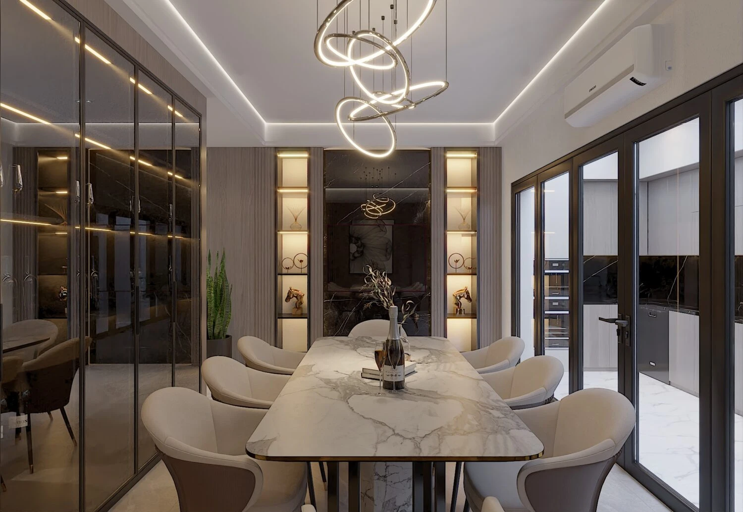 SketchUp Free Modern Vray Living Room - Dining Room Free SketchUp Models Download ID 218000148 (Thanh Cong)