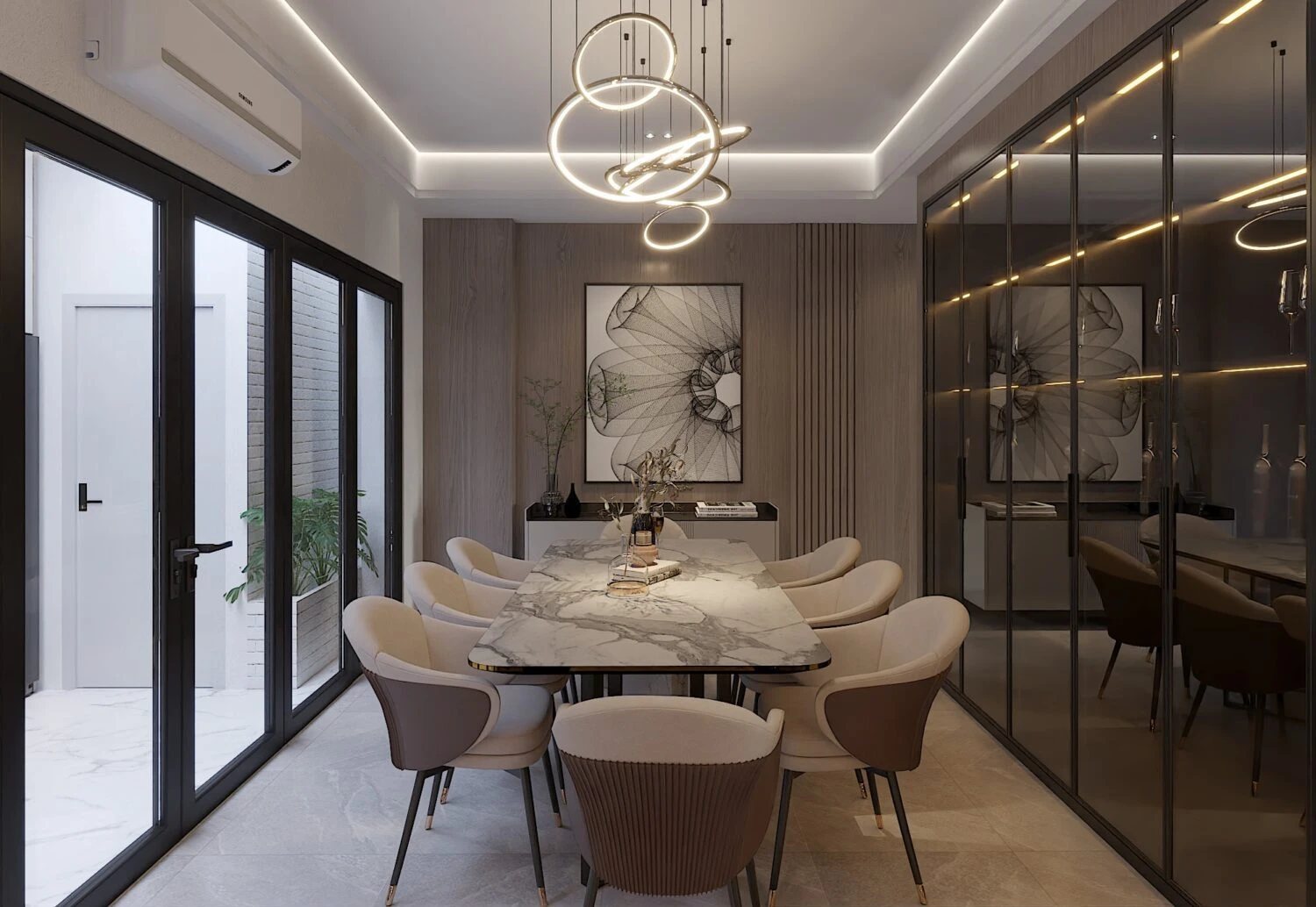 SketchUp Free Modern Vray Living Room - Dining Room Free SketchUp Models Download ID 218000148 (Thanh Cong)