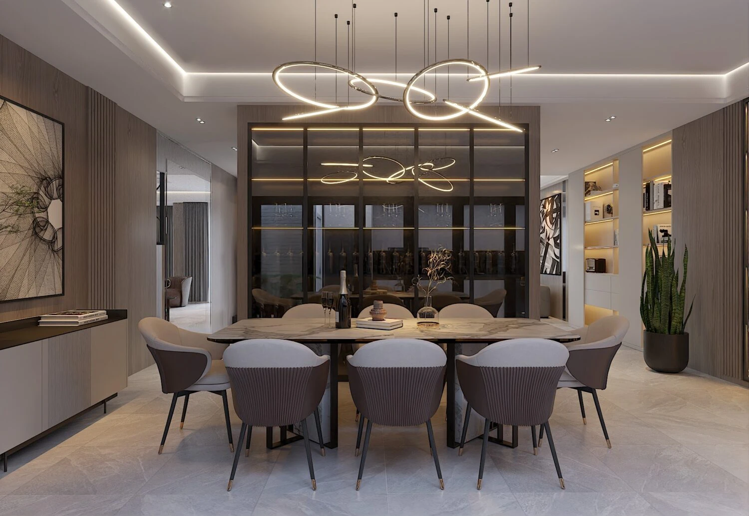 SketchUp Free Modern Vray Living Room - Dining Room Free SketchUp Models Download ID 218000148 (Thanh Cong)