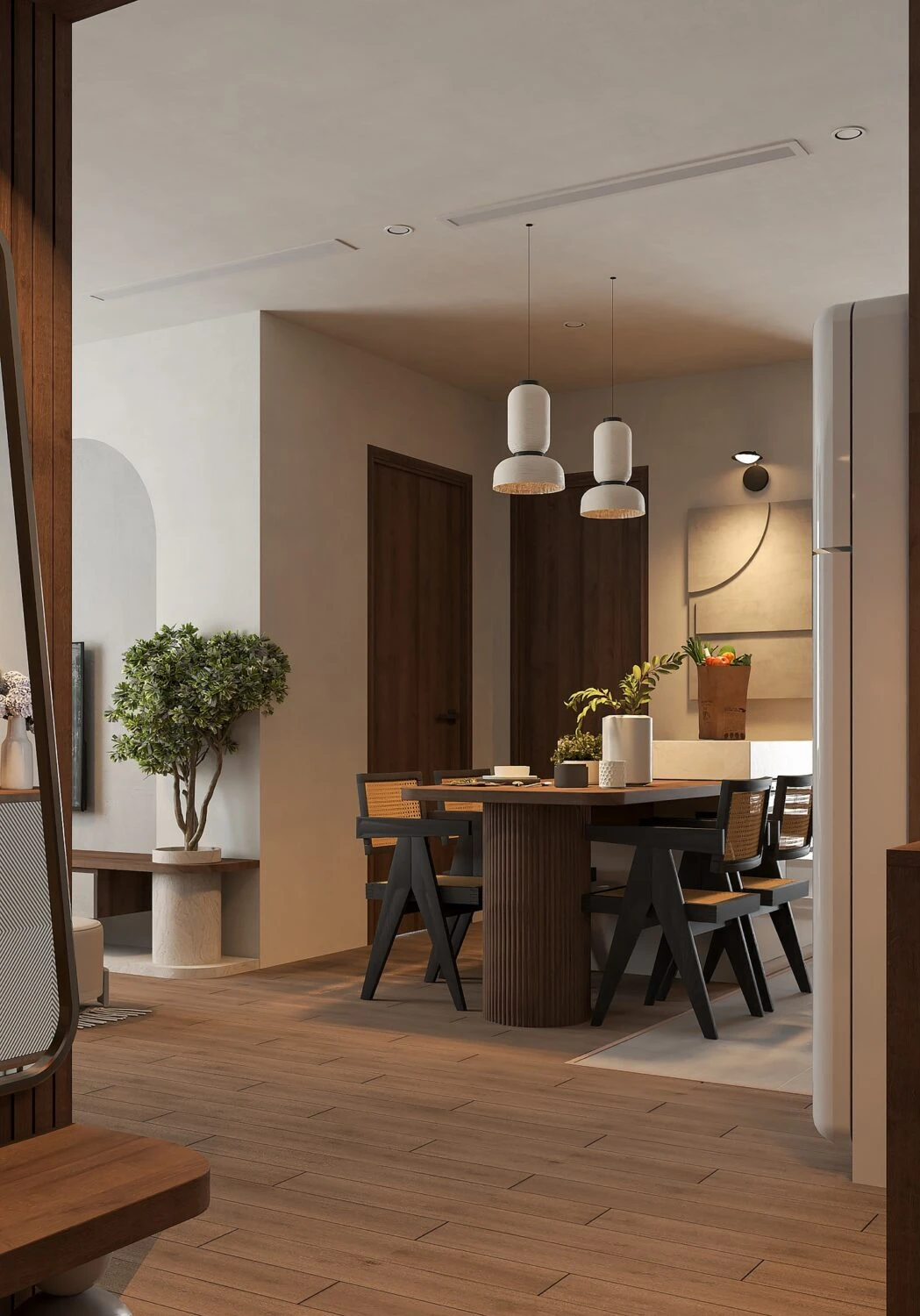 Modern Vray Living Room - Dining Room Free SketchUp Models Download ID 218000172 (Quoc Khanh)