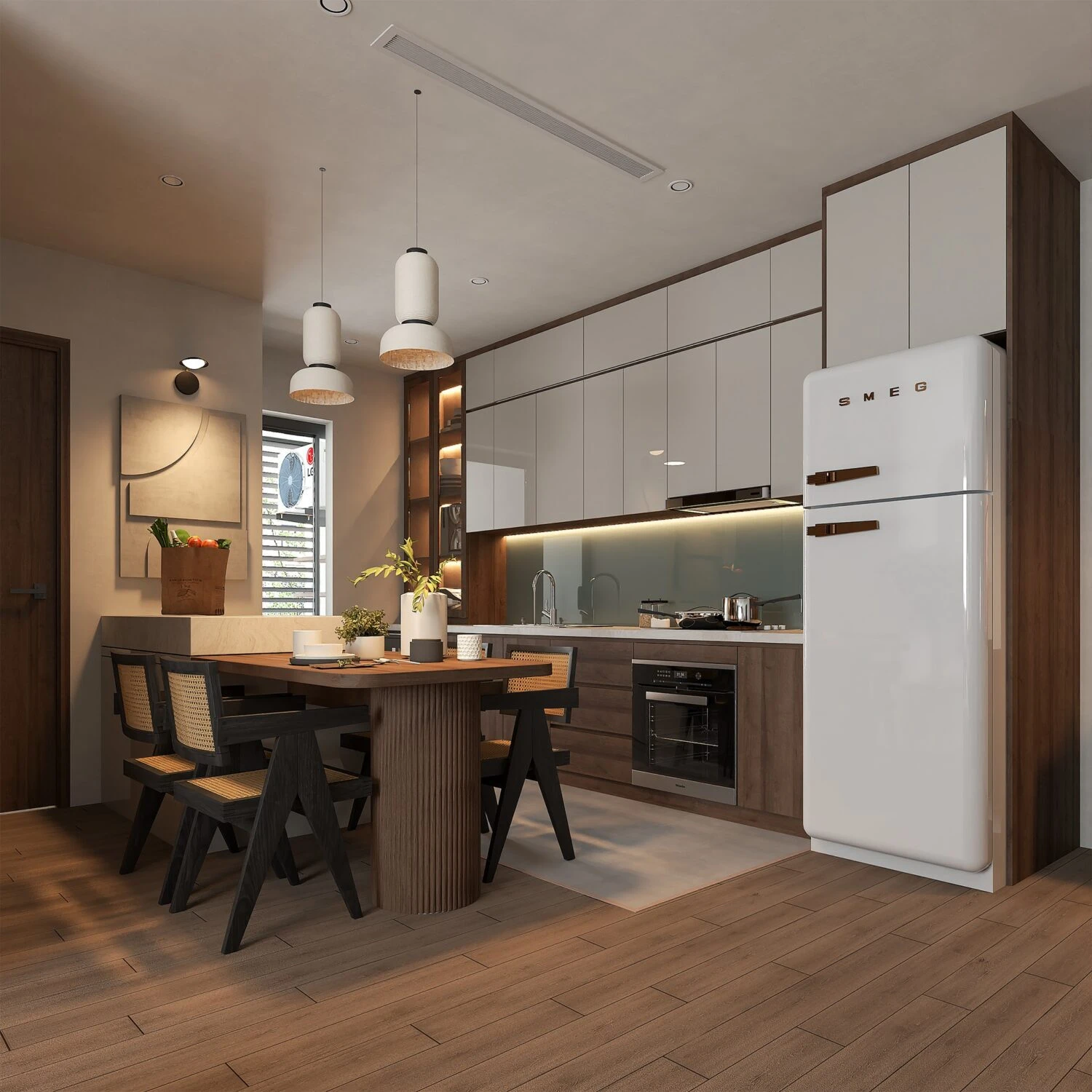 Modern Vray Living Room - Dining Room Free SketchUp Models Download ID 218000172 (Quoc Khanh)