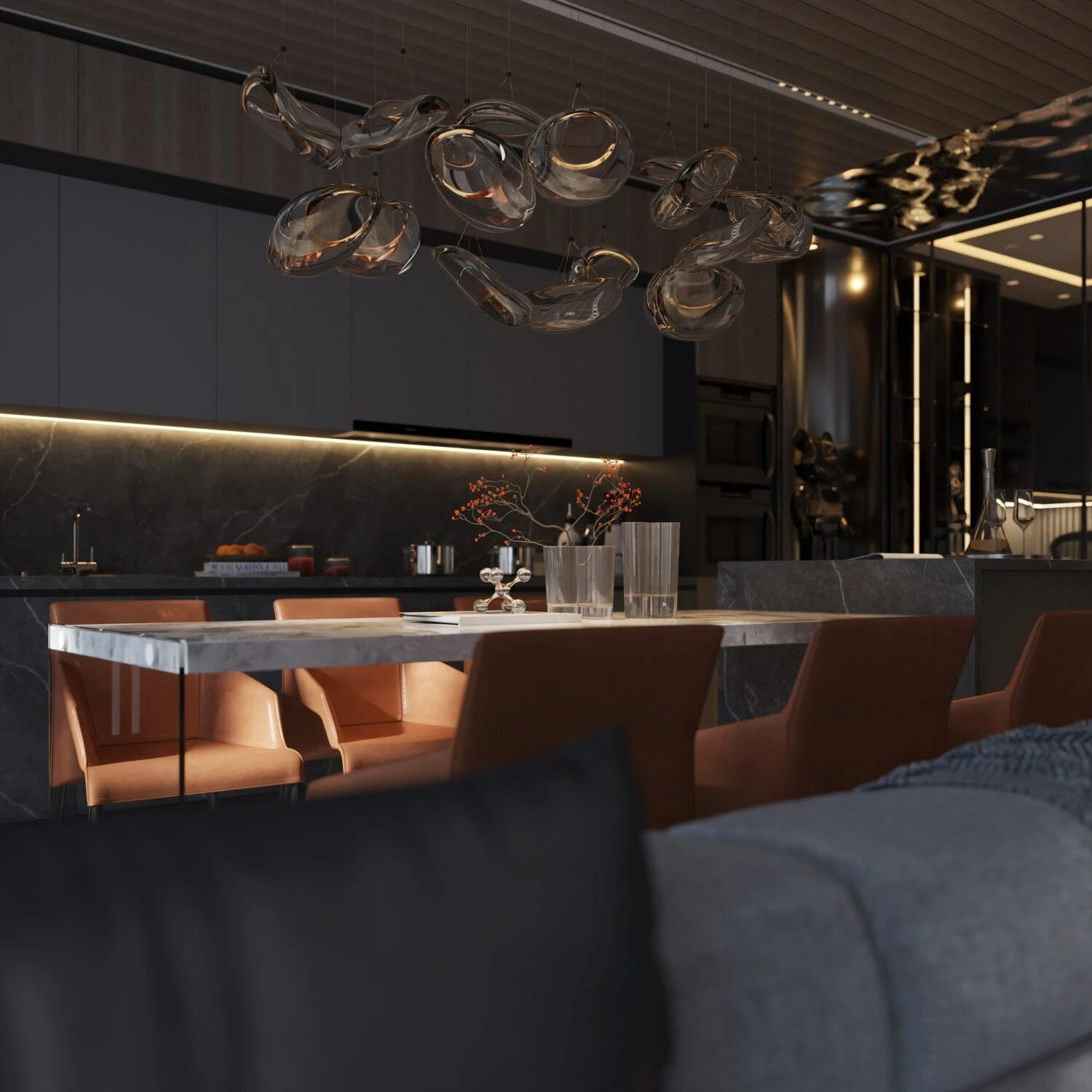 Modern Vray Living Room - Dining Room Free SketchUp Models Download ID 218000178 (Ngo Tien Duy)