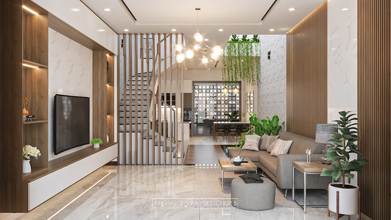 Modern Vray Living Room - Dining Room SketchUp 3D Model Free Download ID 218000160 (Tran Nguyen Anh Vu)