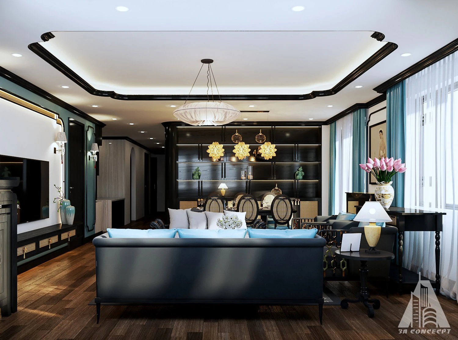 Modern Vray Living Room Free SketchUp Models Download ID 100000372 (Nguyen Thanh Tung)