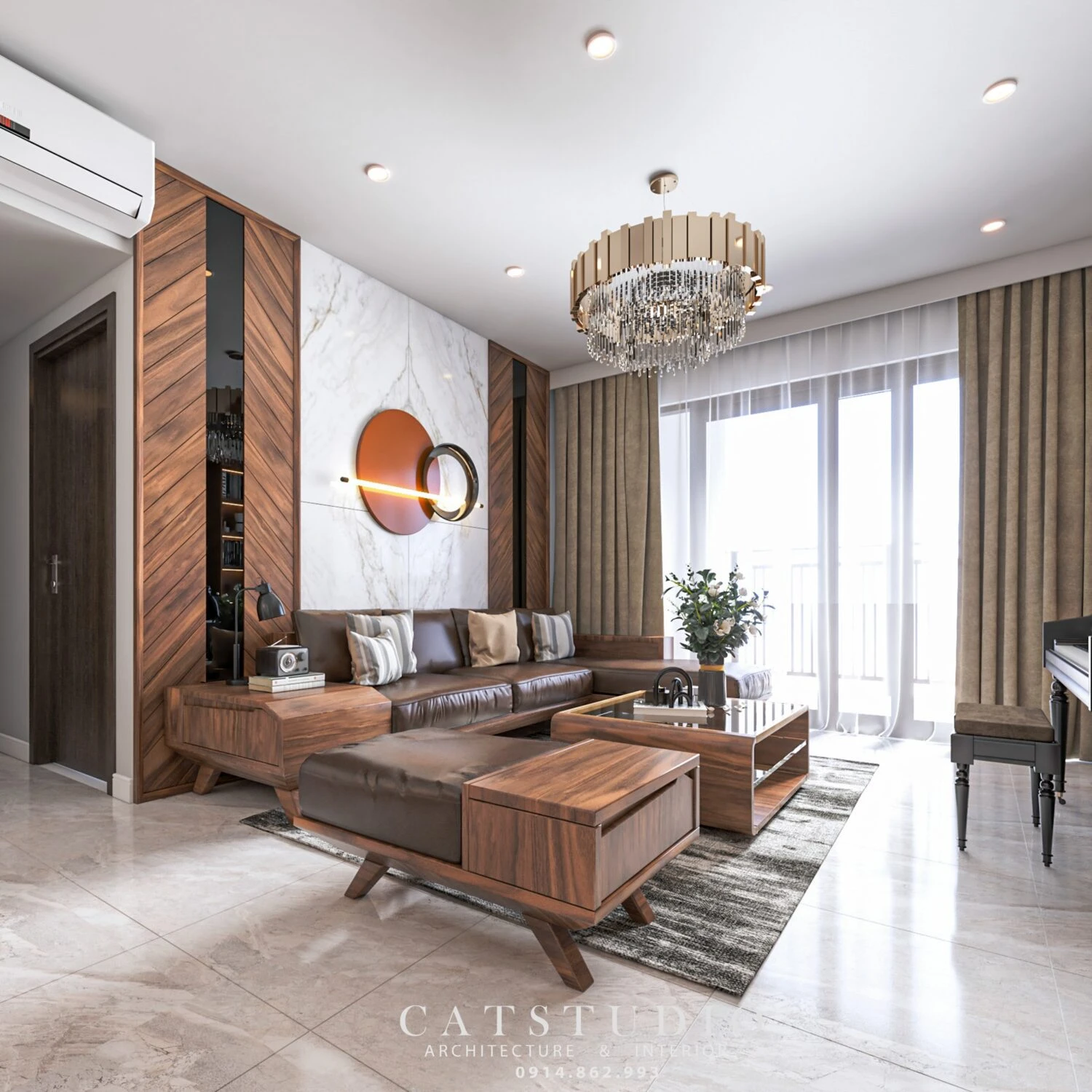 Modern Vray Living Room SketchUp Free Model Download ID 100000414 (Kts Nghiathan)