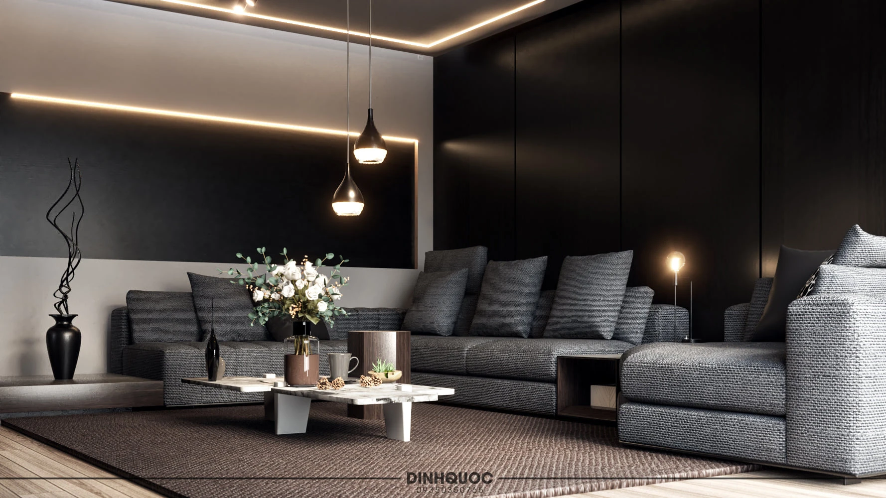 Modern Vray Living Room Sketchup Free Model Download ID 100000257 (Nguyen Dinh Quoc)