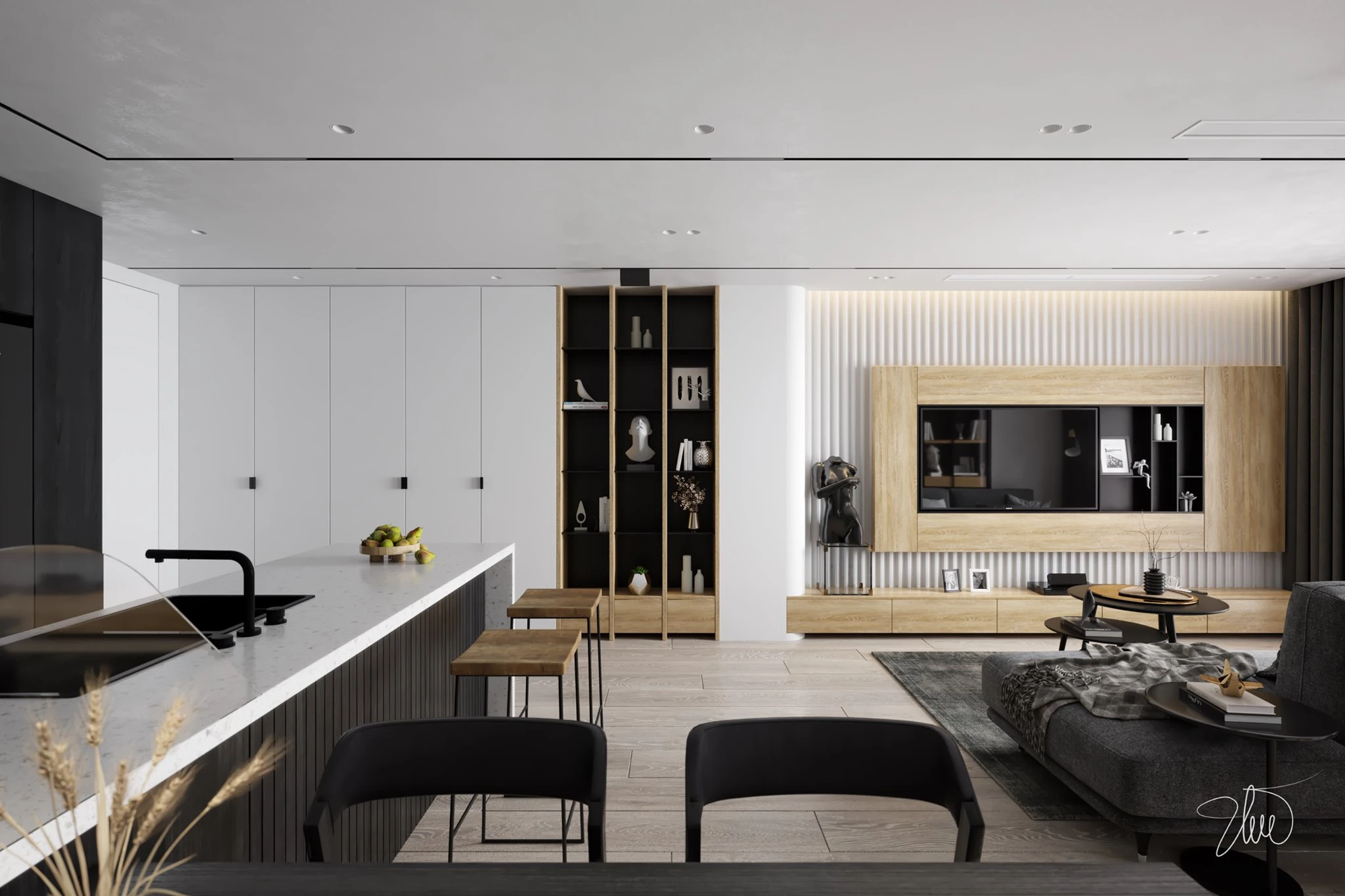 SketchUp 3D Model Free Download Vray Modern Apartment ID 106000168 (Huy Ung)