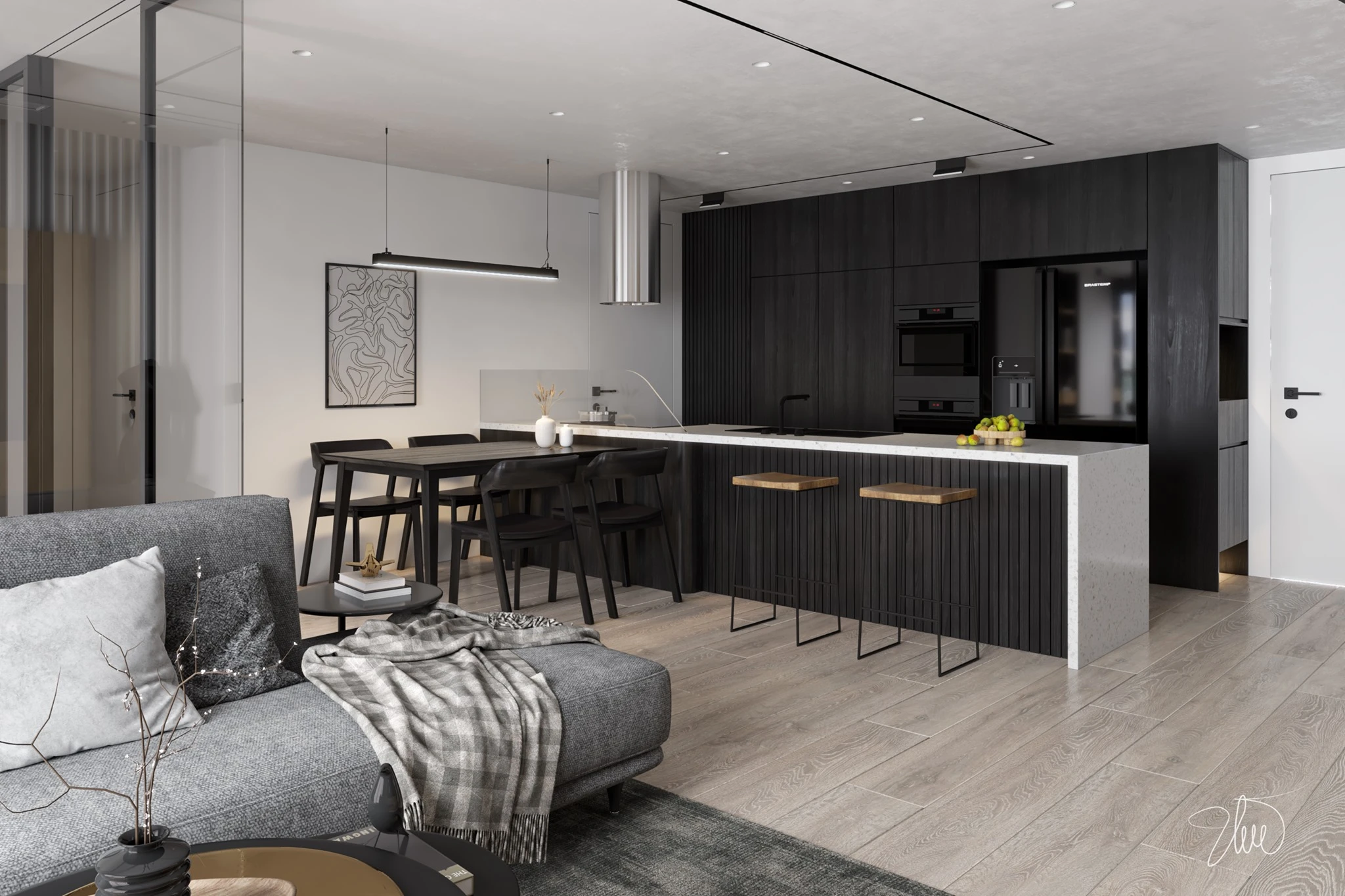 SketchUp 3D Model Free Download Vray Modern Apartment ID 106000168 (Huy Ung)