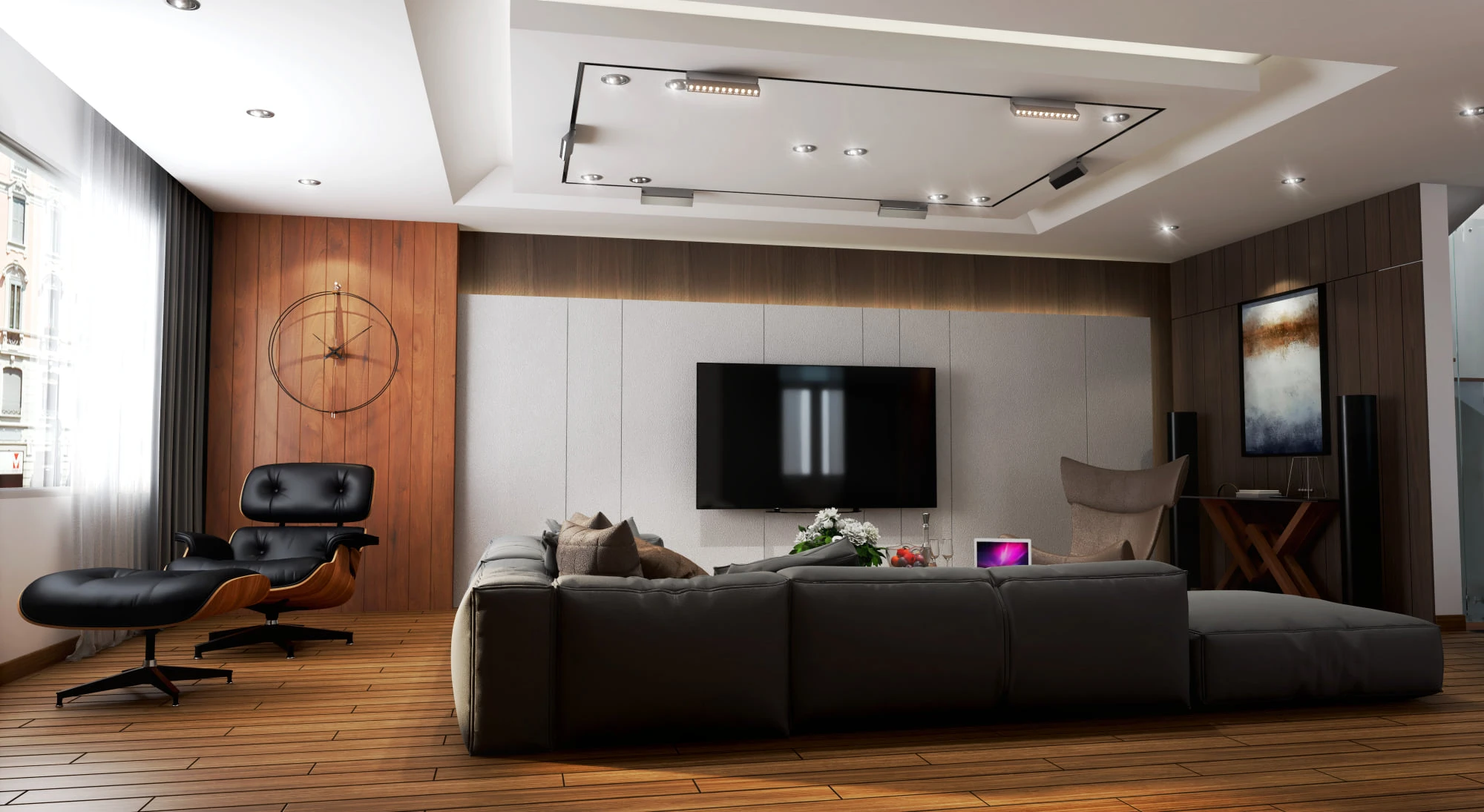 SketchUp Free SketchUp 3D Model Free Download Vray Modern Living Room - Dining Room ID 218000120 (Trung Do)