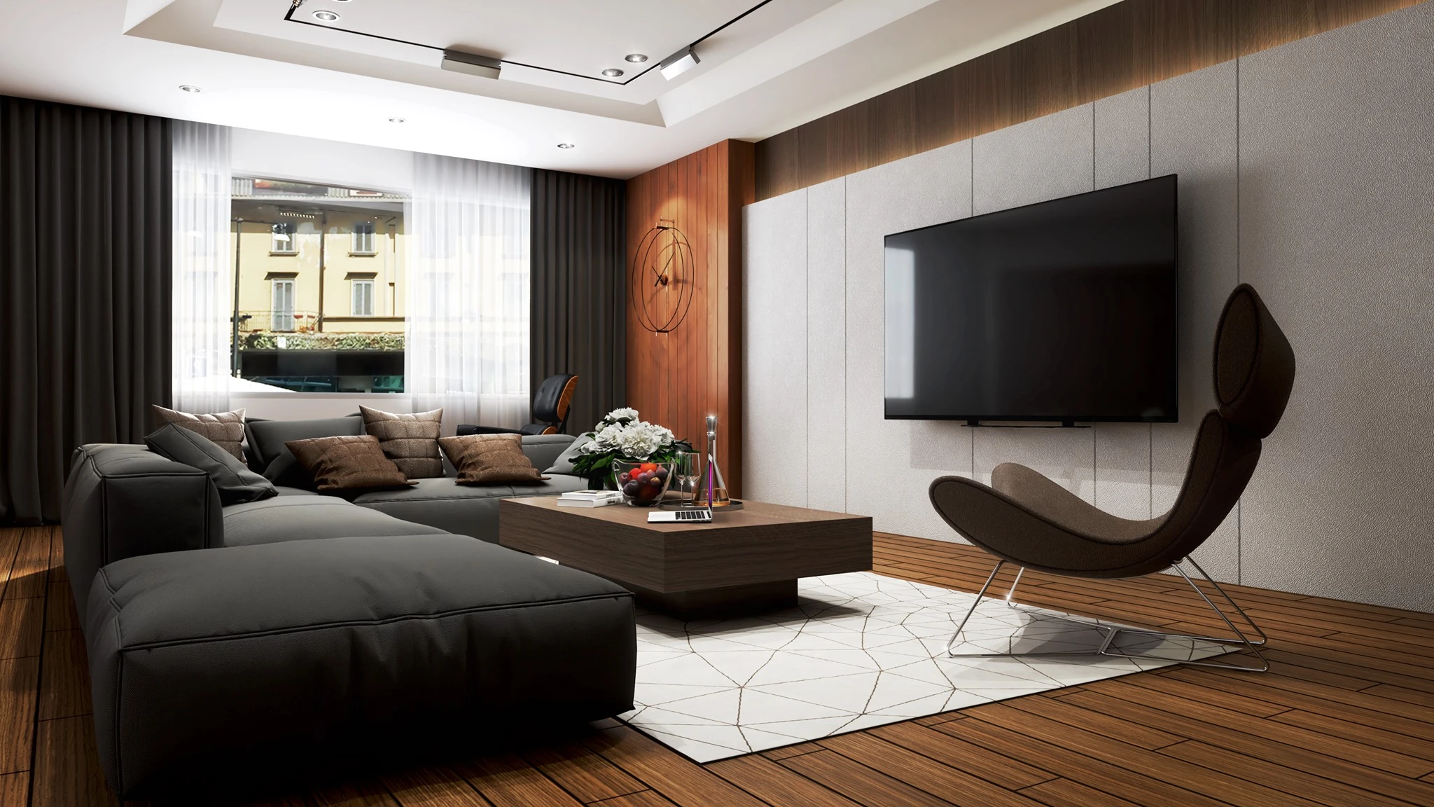 SketchUp Free SketchUp 3D Model Free Download Vray Modern Living Room - Dining Room ID 218000120 (Trung Do)