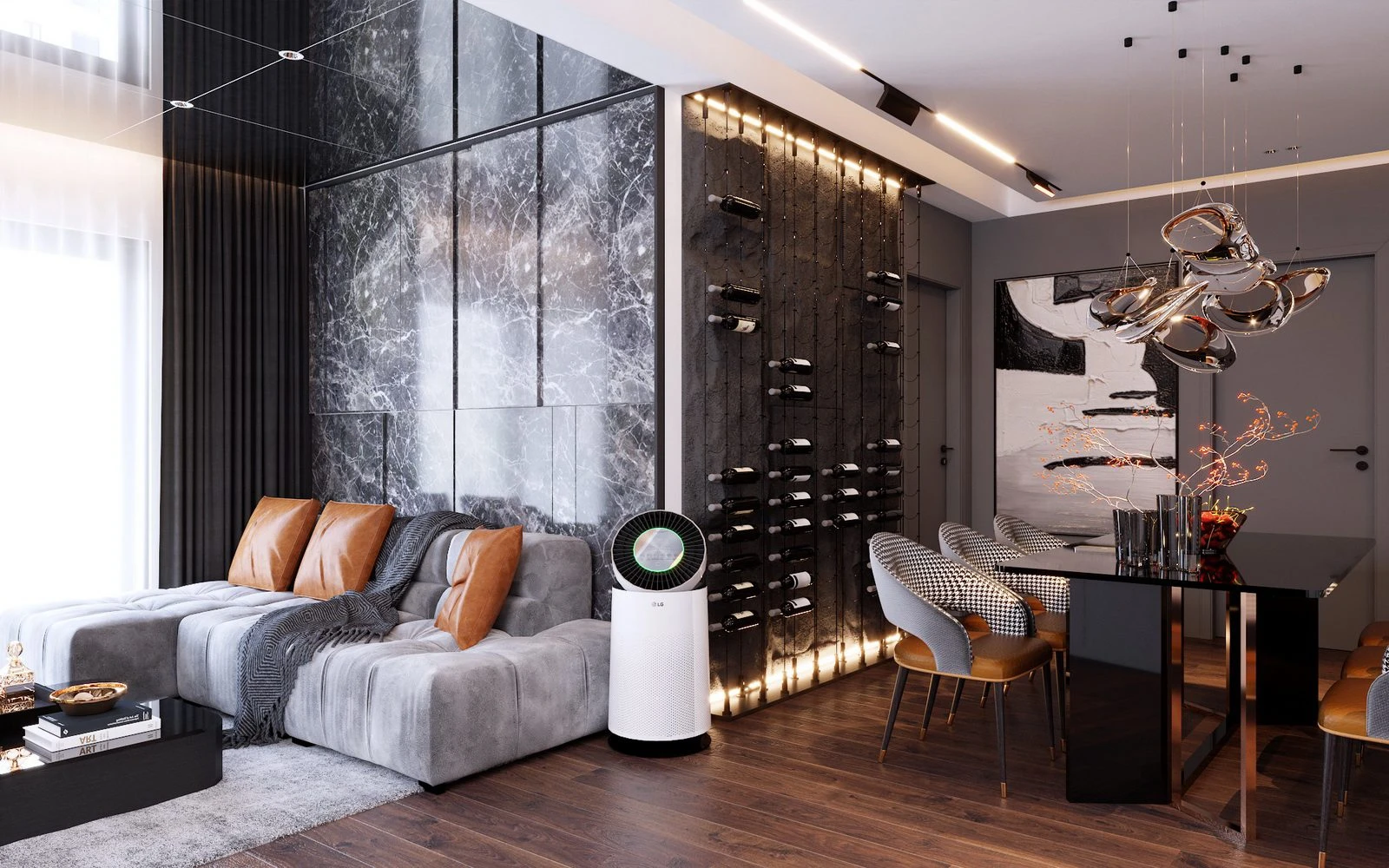 SketchUp 3D Model Free Download Vray Modern Living Room - Dining Room ID 218000210 (Duy Minh)