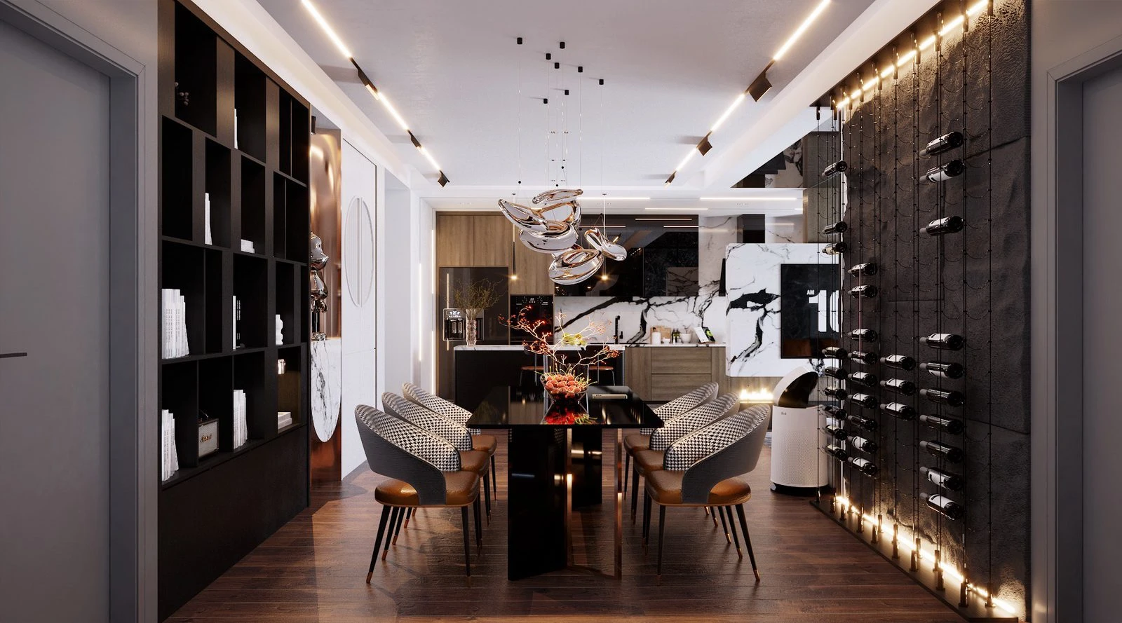 SketchUp 3D Model Free Download Vray Modern Living Room - Dining Room ID 218000210 (Duy Minh)