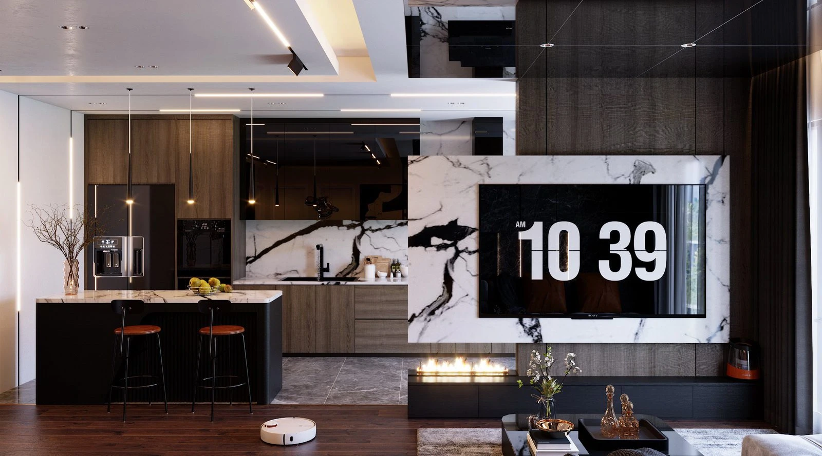 SketchUp 3D Model Free Download Vray Modern Living Room - Dining Room ID 218000210 (Duy Minh)