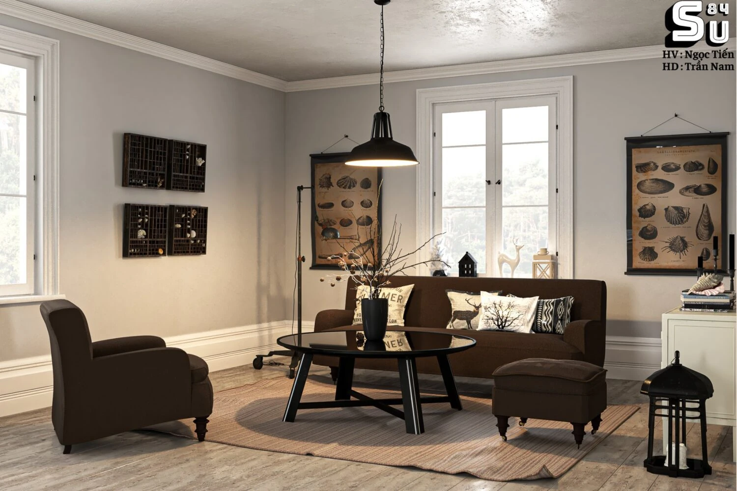 SketchUp 3D Model Free Download Vray Modern Living Room ID 100000380 (Ngoc Tien)