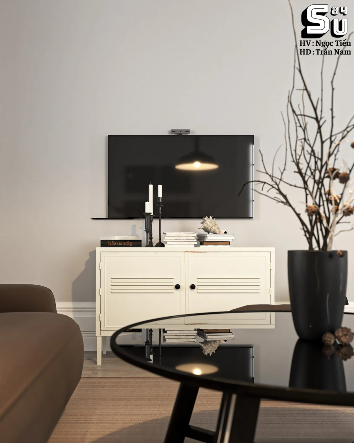 SketchUp 3D Model Free Download Vray Modern Living Room ID 100000380 (Ngoc Tien)