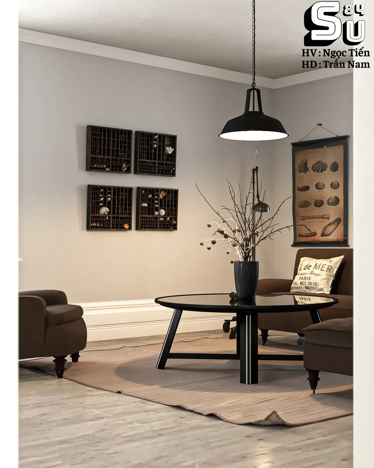 SketchUp 3D Model Free Download Vray Modern Living Room ID 100000380 (Ngoc Tien)