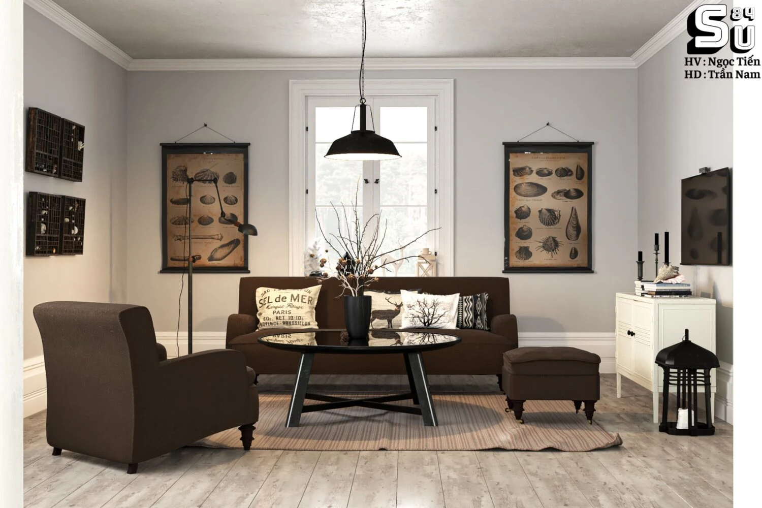 SketchUp 3D Model Free Download Vray Modern Living Room ID 100000380 (Ngoc Tien)