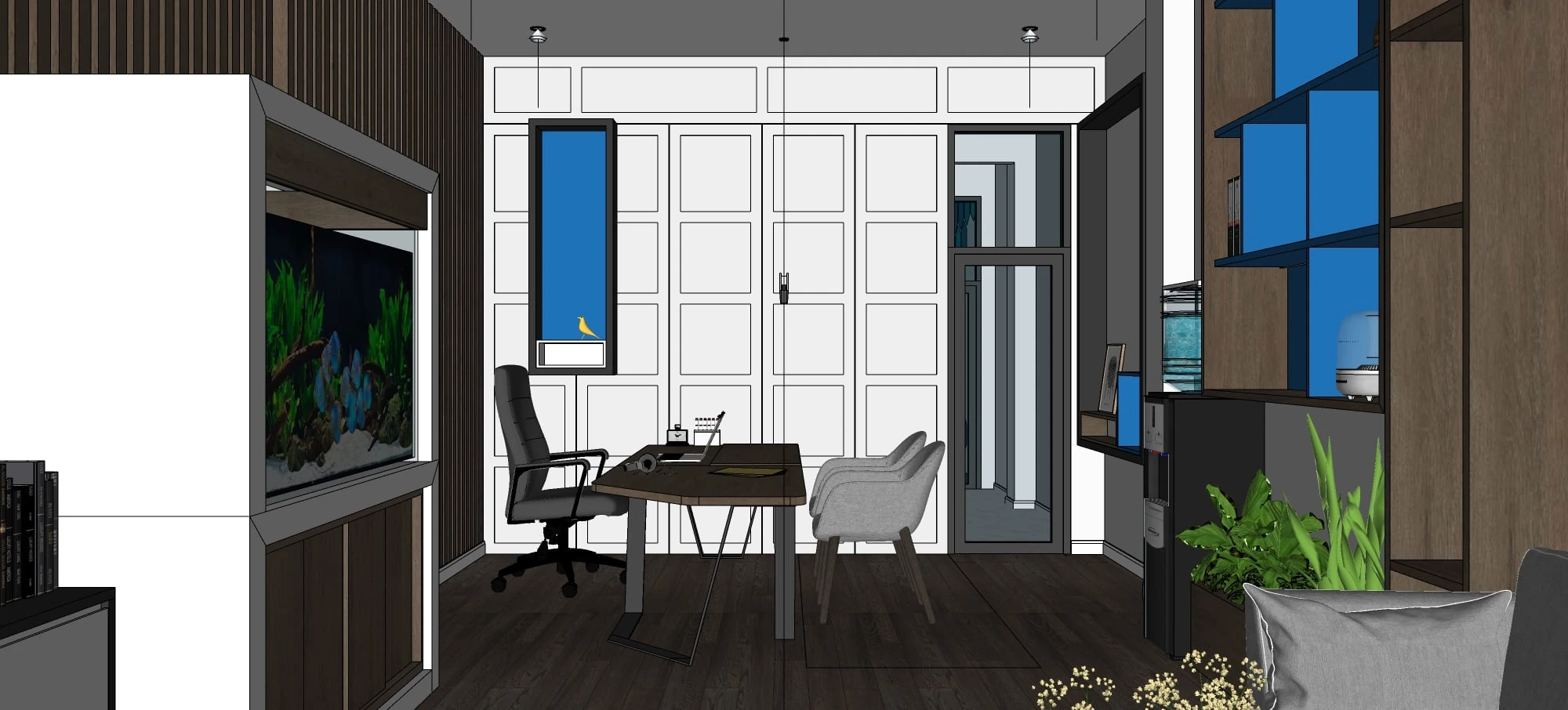 SketchUp 3D Model Free Download Vray Modern Office ID 110000043 (Nam Truong Nhat)