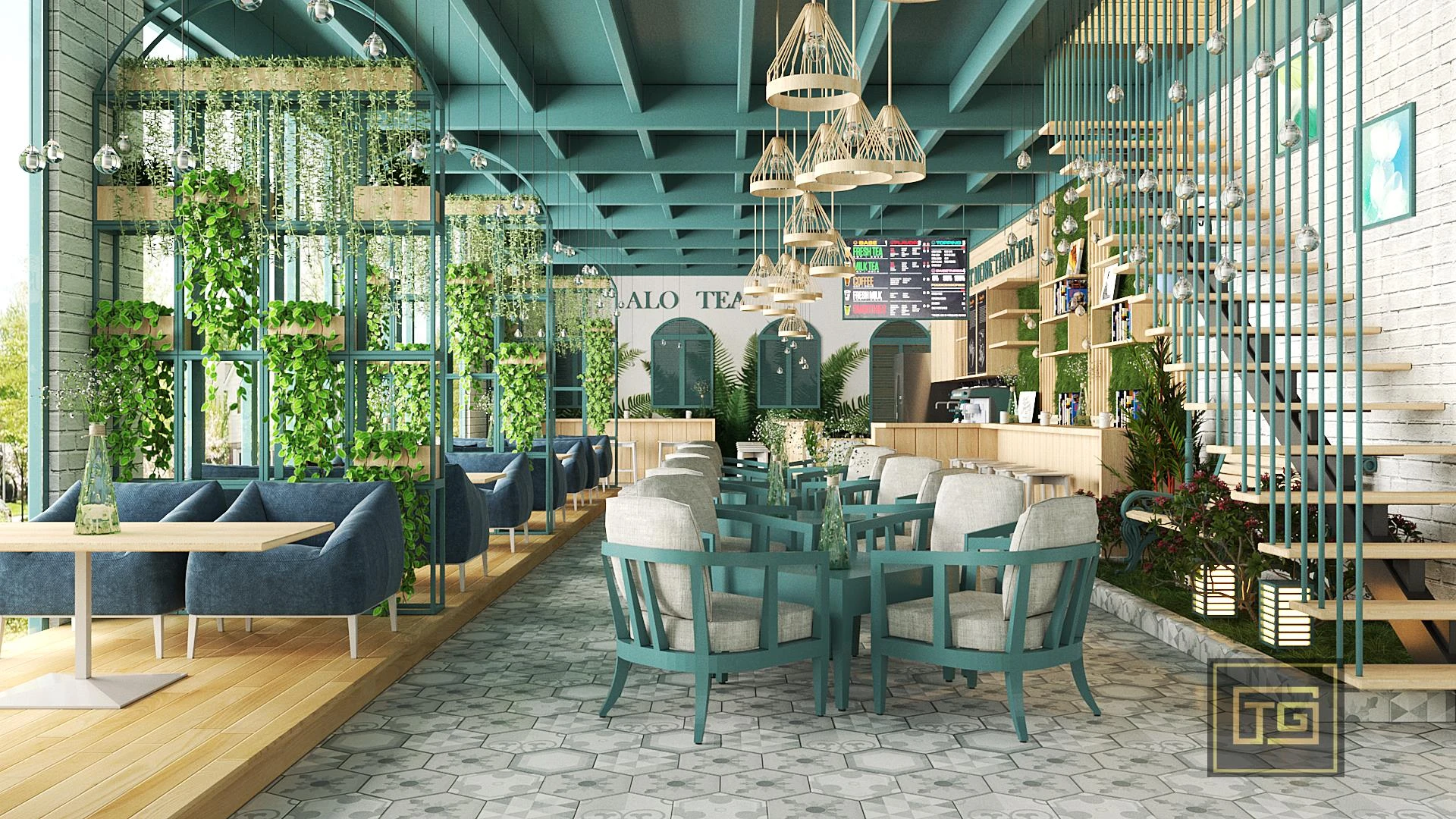 SketchUp Free SketchUp Free Model Modern Coffee Shop Download ID 108000062 (Xuan Khanh)