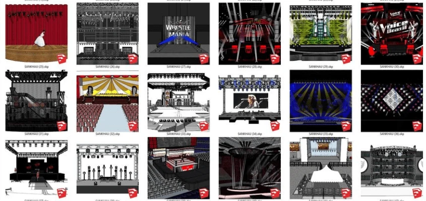 SketchUp Free Model Stage Scene Download ID 211000035 (Cuong CoVua)