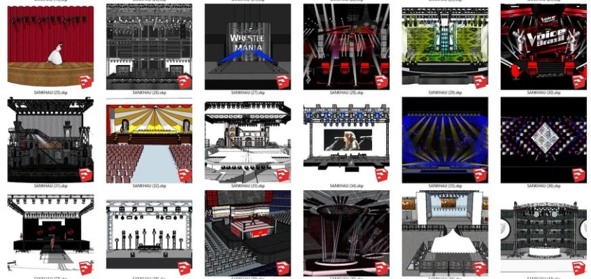 SketchUp Free Model Stage Scene Download ID 211000035 (Cuong CoVua)