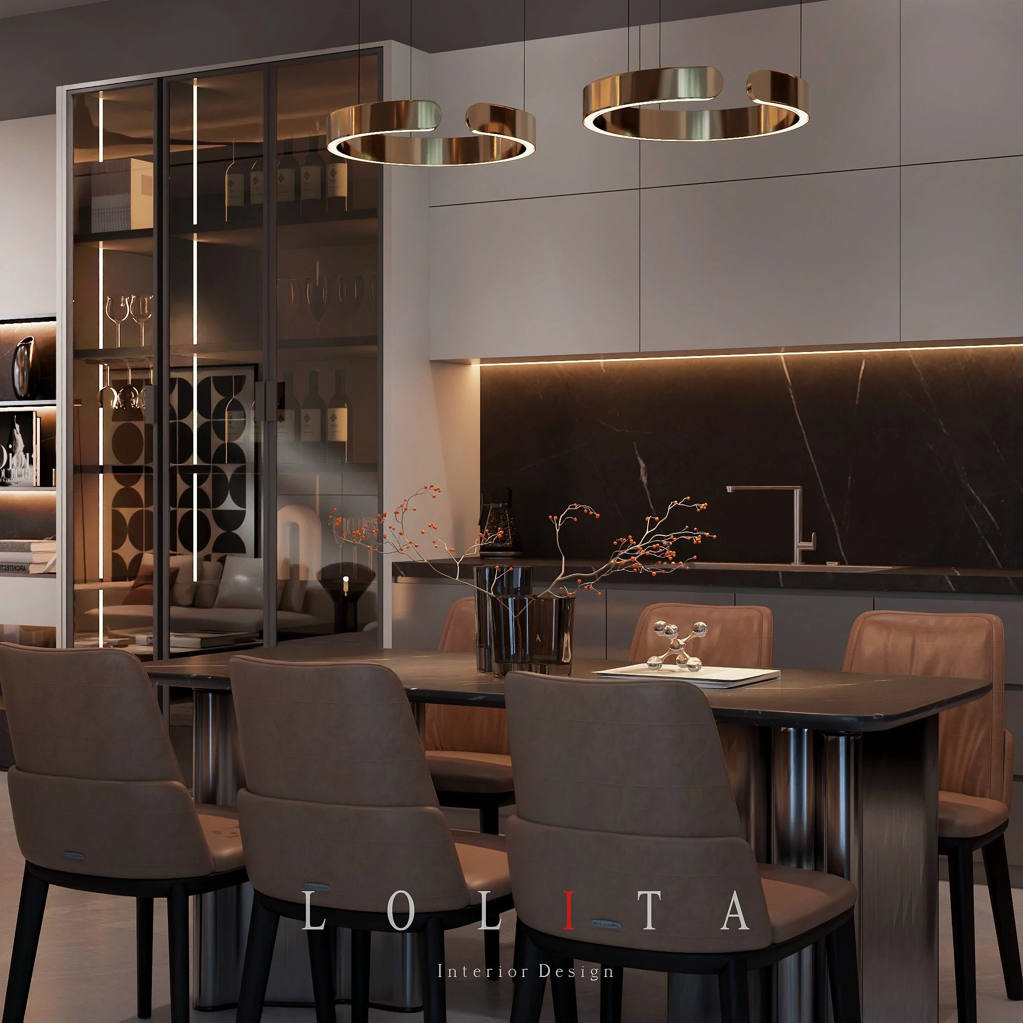 SketchUp Free Model Vantage Modern Living Room - Dining Room Download ID 218000204 (Thanh Cong)