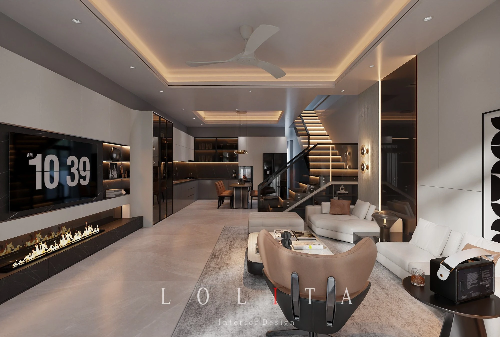 SketchUp Free Model Vantage Modern Living Room - Dining Room Download ID 218000204 (Thanh Cong)