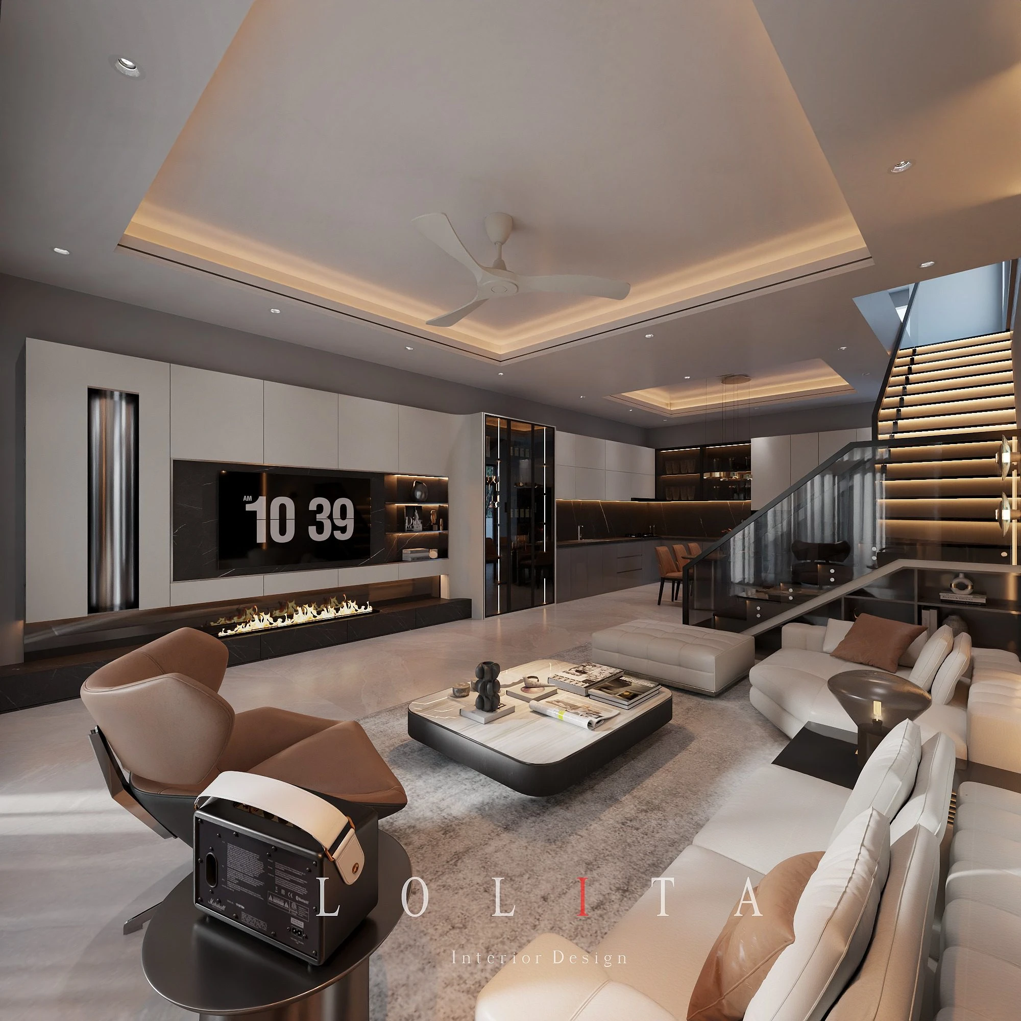 SketchUp Free Model Vantage Modern Living Room - Dining Room Download ID 218000204 (Thanh Cong)