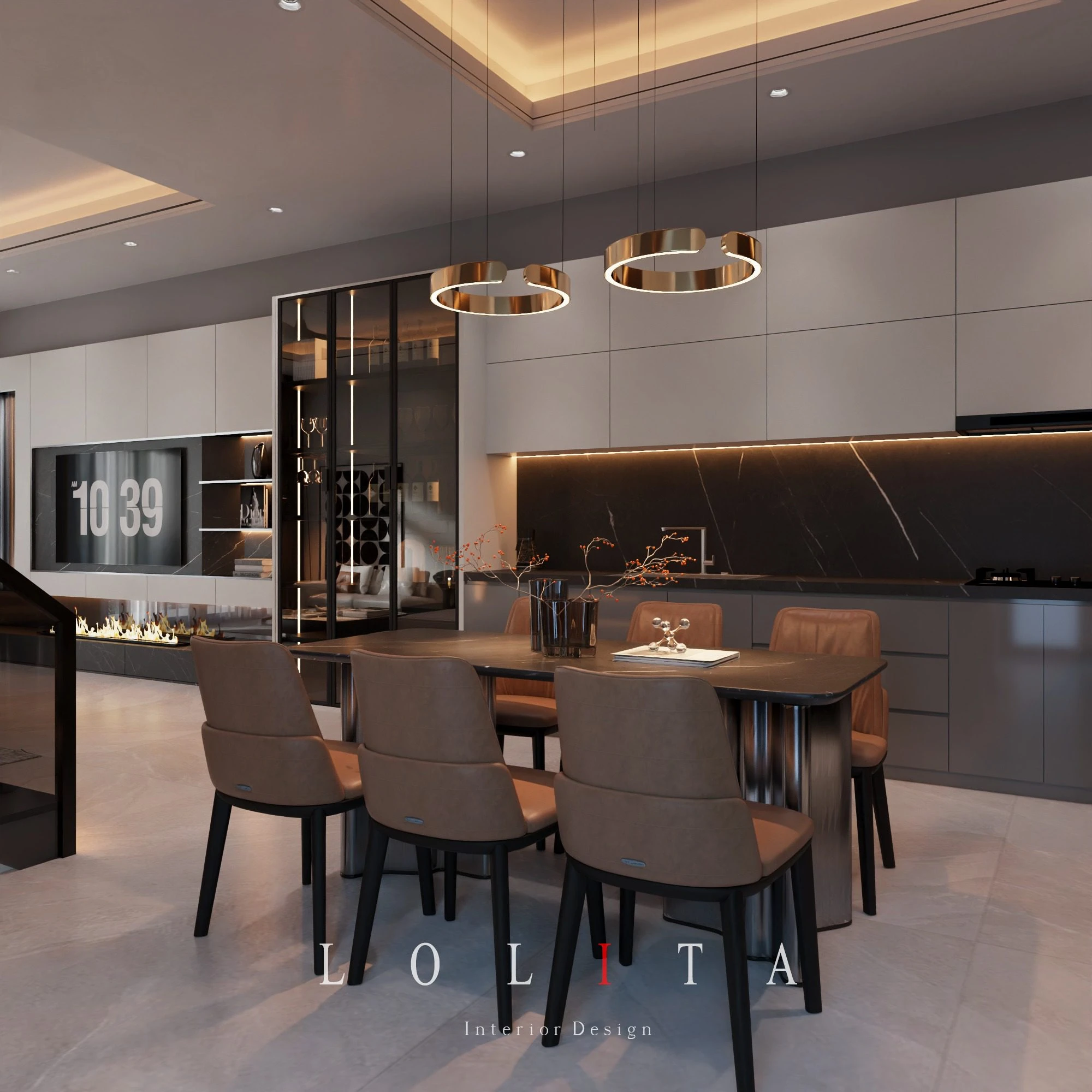 SketchUp Free Model Vantage Modern Living Room - Dining Room Download ID 218000204 (Thanh Cong)