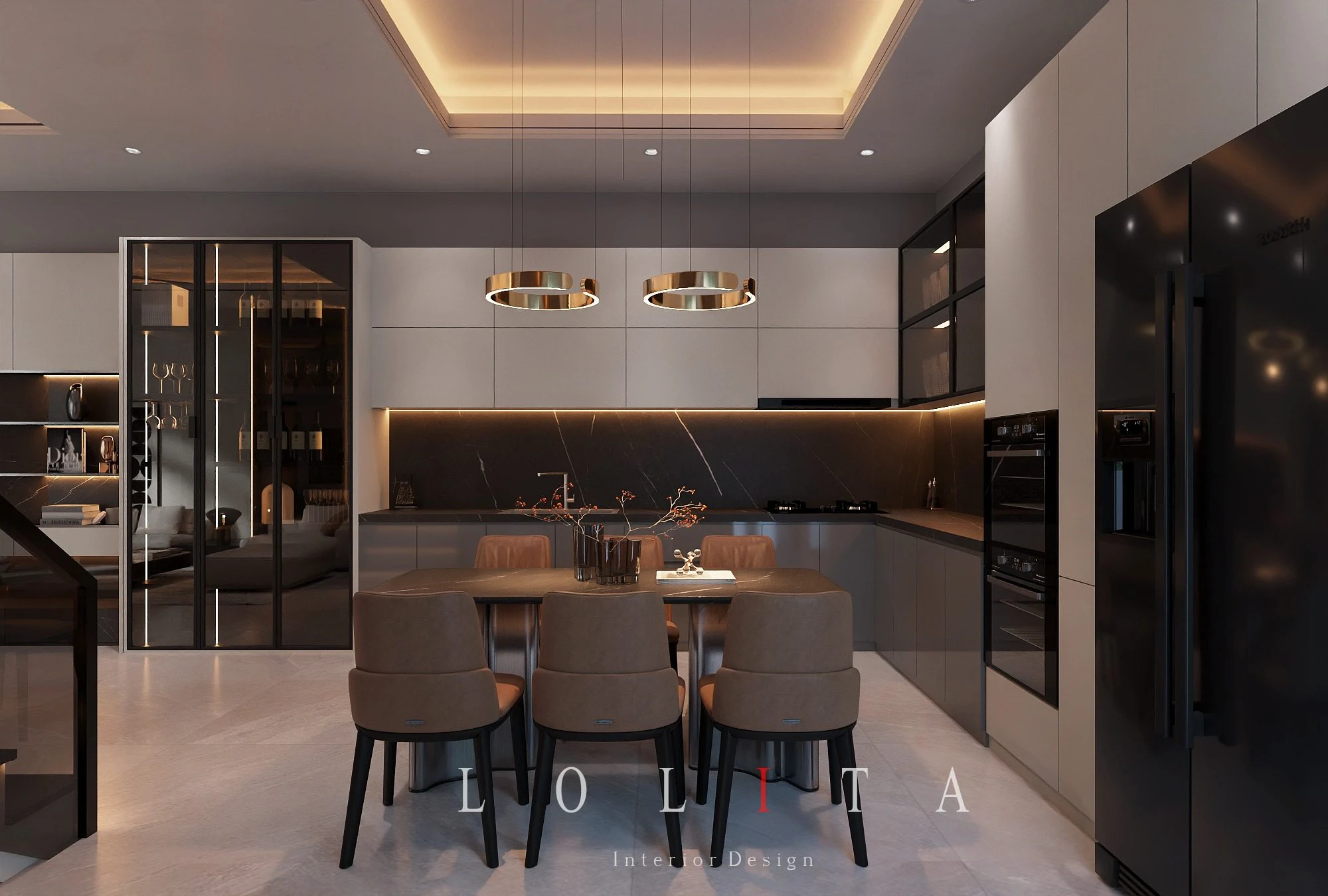 SketchUp Free Model Vantage Modern Living Room - Dining Room Download ID 218000204 (Thanh Cong)