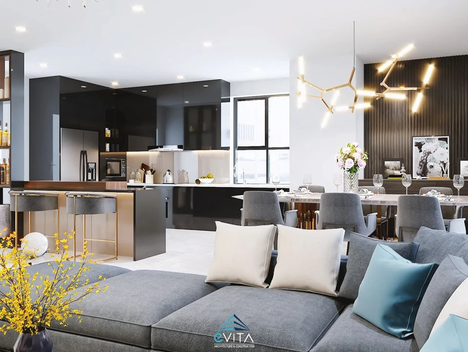 SketchUp Free Model Vray Modern Living Room - Dining Room Download ID 218000114 (Hachiko Vu)