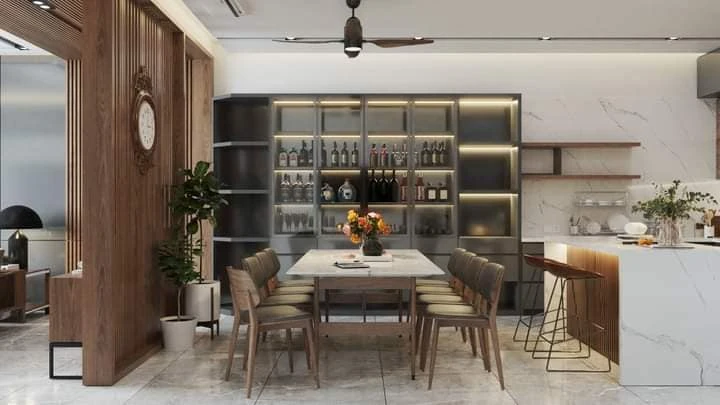 SketchUp Free SketchUp Model Download Modern Living Room - Dining Room Free ID 218000129 (Vu Cuong)