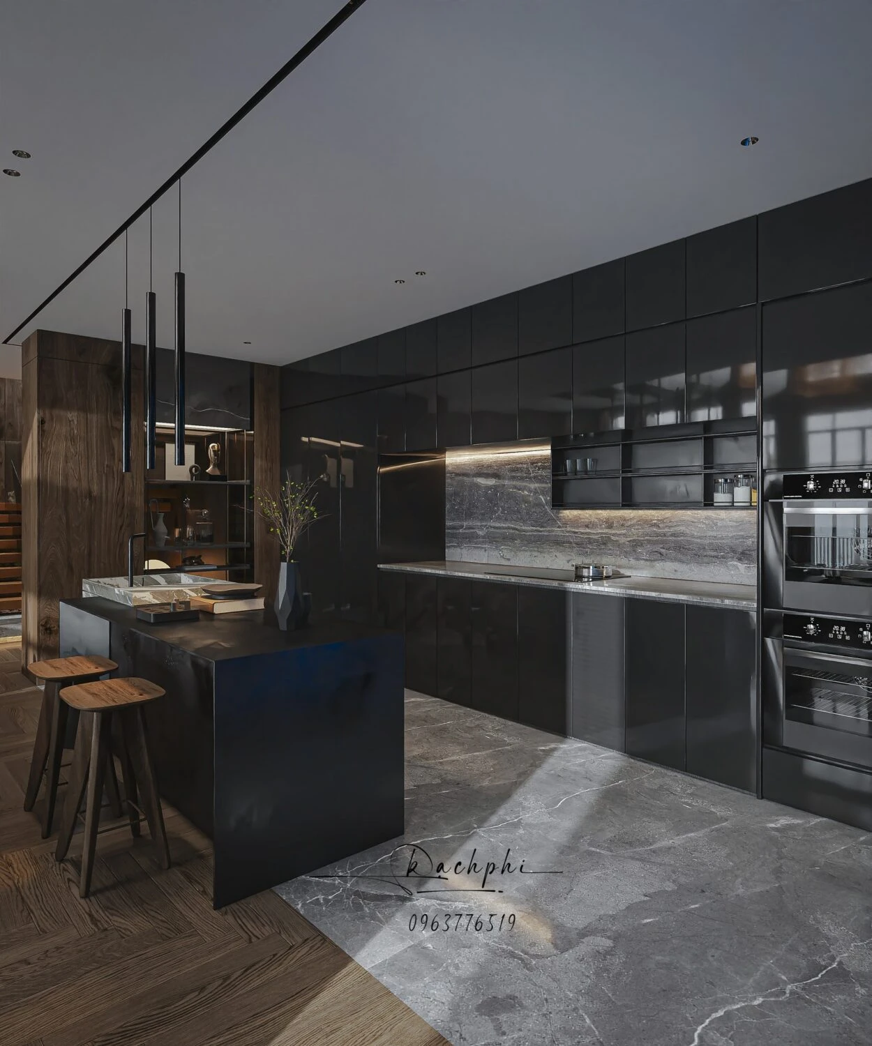 SketchUp Model Download Modern Living Room - Dining Room Vantage Free ID 218000189 (Phi Bach)