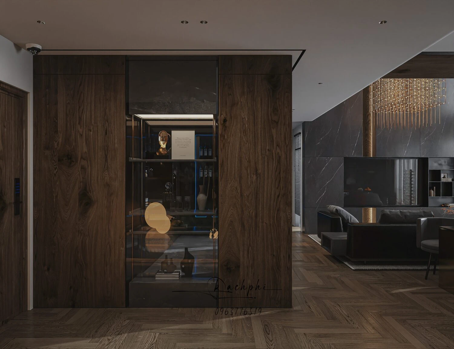 SketchUp Model Download Modern Living Room - Dining Room Vantage Free ID 218000189 (Phi Bach)