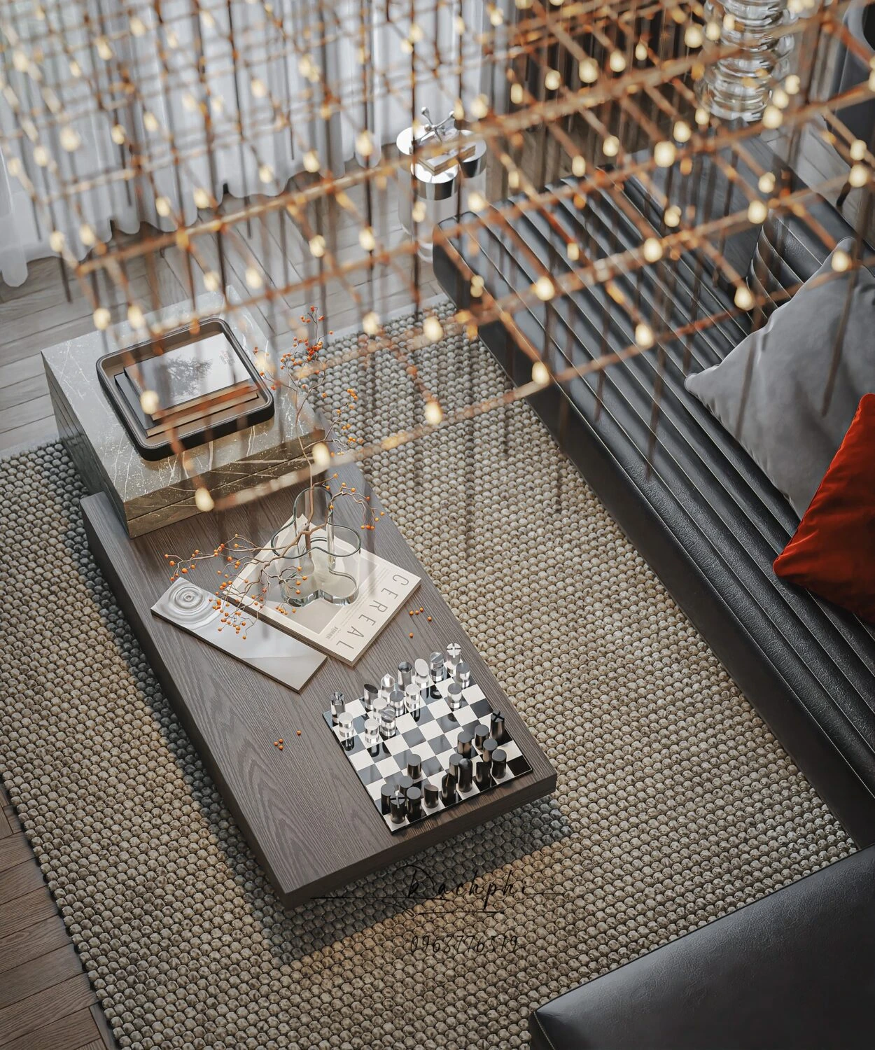 SketchUp Model Download Modern Living Room - Dining Room Vantage Free ID 218000189 (Phi Bach)