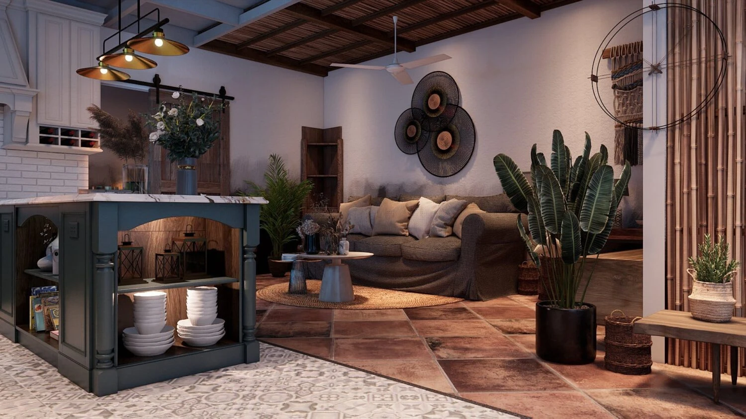 SketchUp Model Download Modern Living Room Enscape Free ID 100000359 (Quoc Khanh)