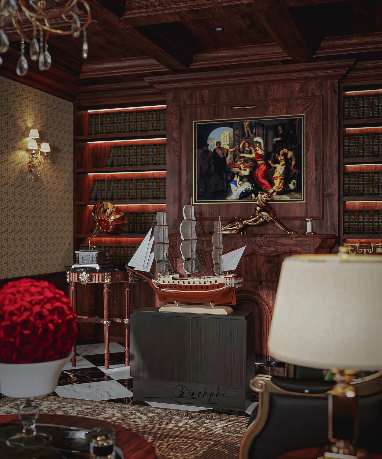 SketchUp Model Download Modern Living Room Vantage Free ID 100000419 (Phi Bach)