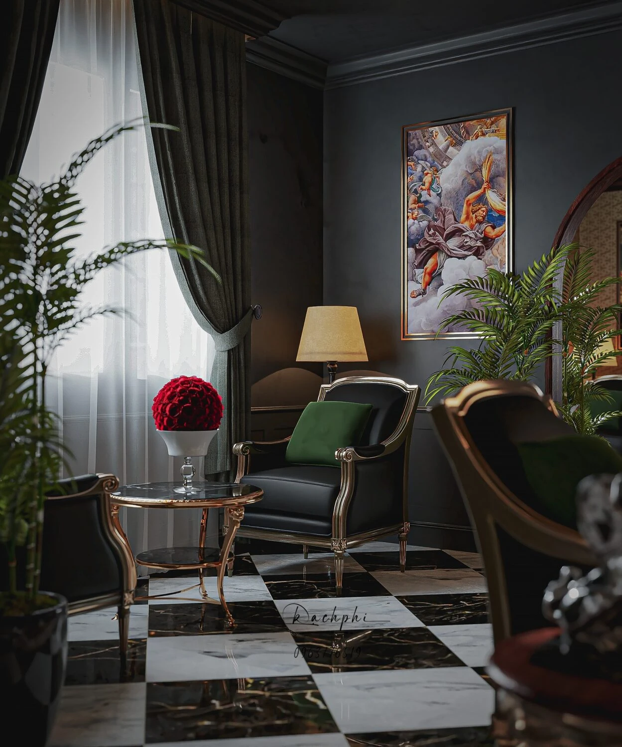 SketchUp Model Download Modern Living Room Vantage Free ID 100000419 (Phi Bach)