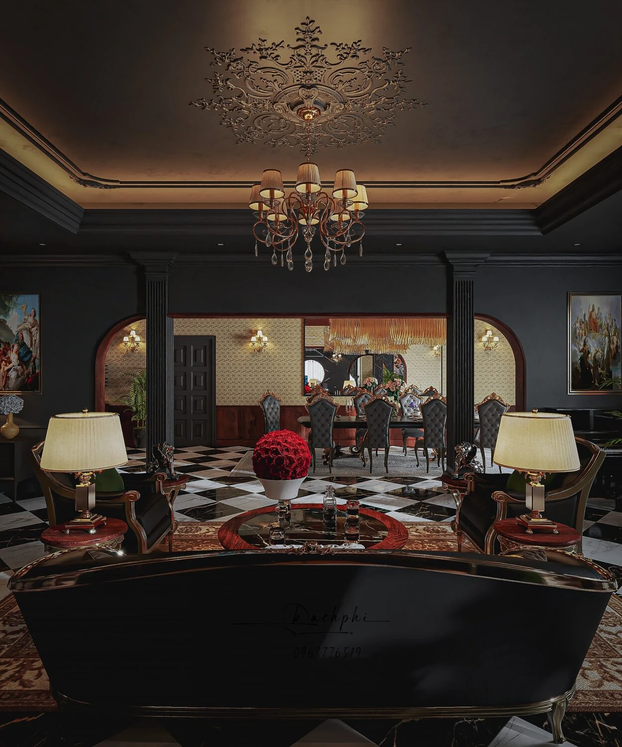 SketchUp Model Download Modern Living Room Vantage Free ID 100000419 (Phi Bach)