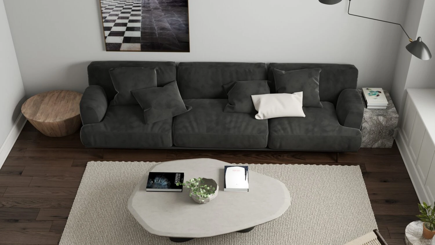 SketchUp Model Download Modern Living Room Vray Free ID 100000389 (Dinh Thanh)