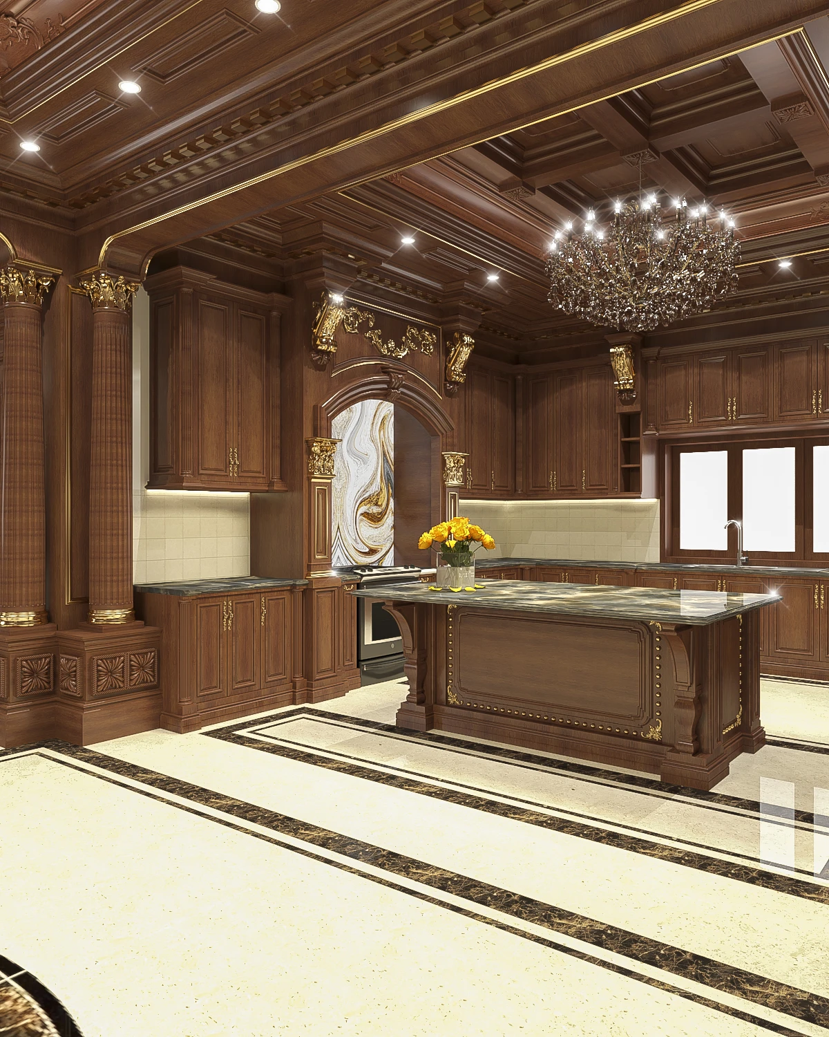 SketchUp Model Free Download Classical Interior House Enscape ID 212000087 (Tran The Tuan)